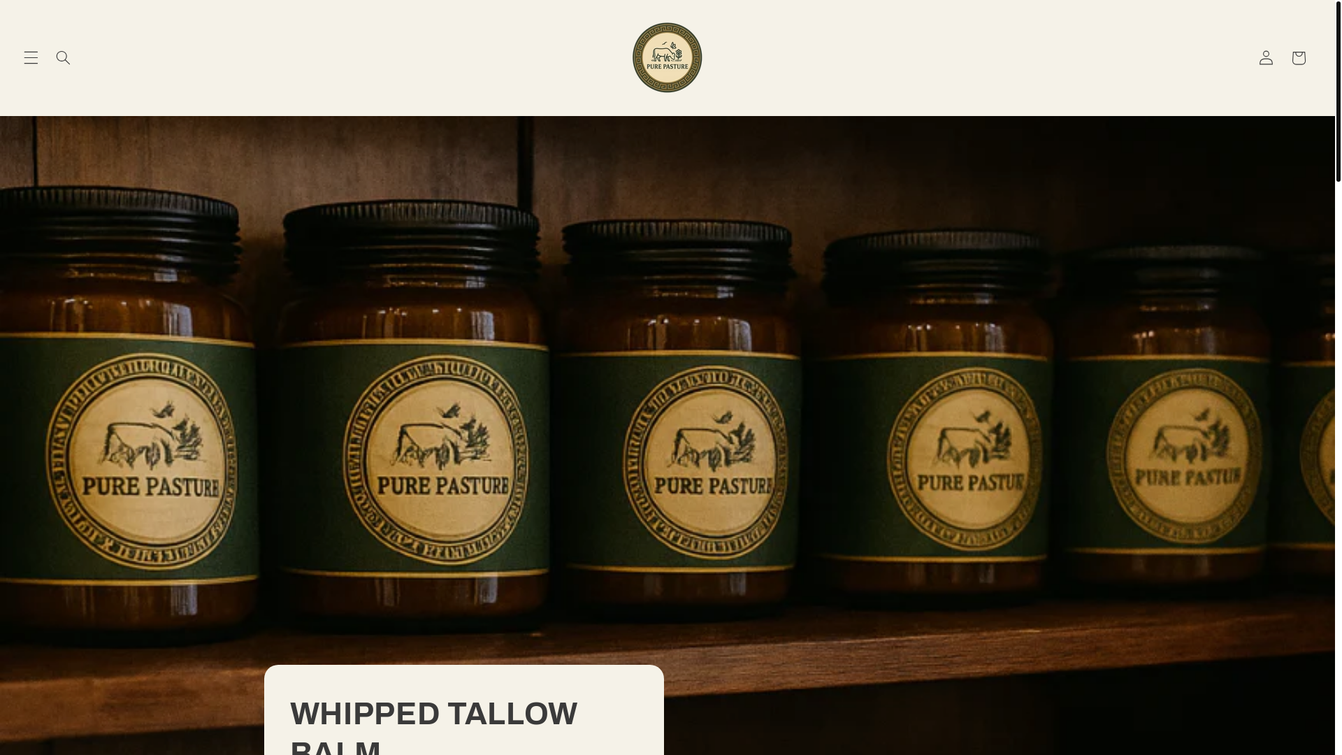 website screenshot of https://purepasture.ca/