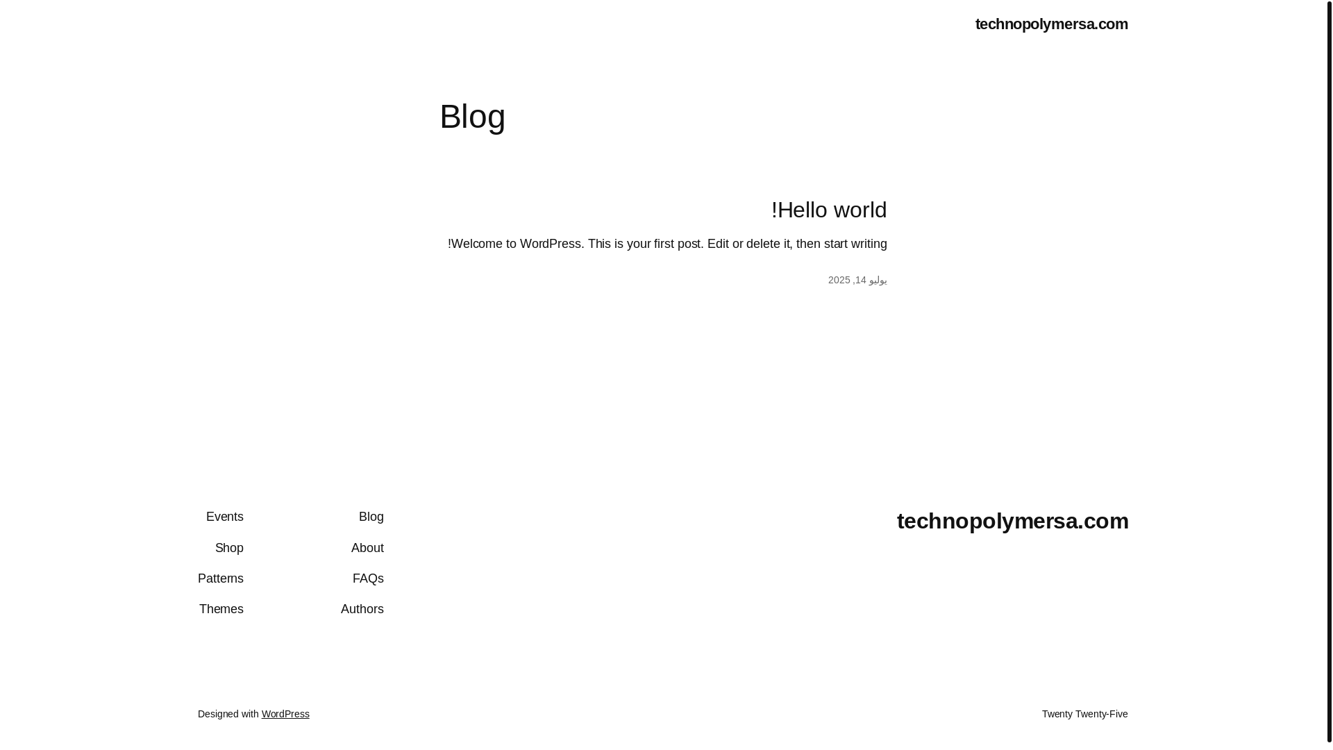 website screenshot of https://technopolymersa.com/