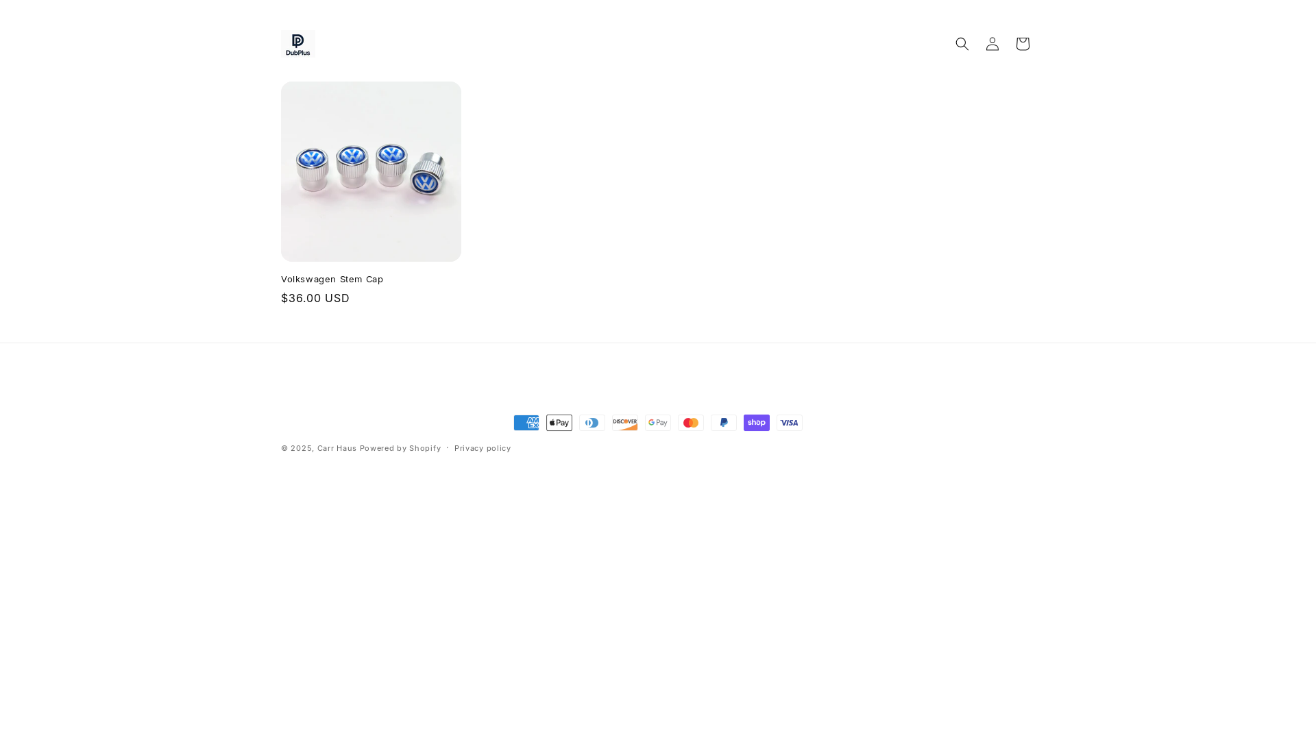 website screenshot of https://carrhaus.shop/