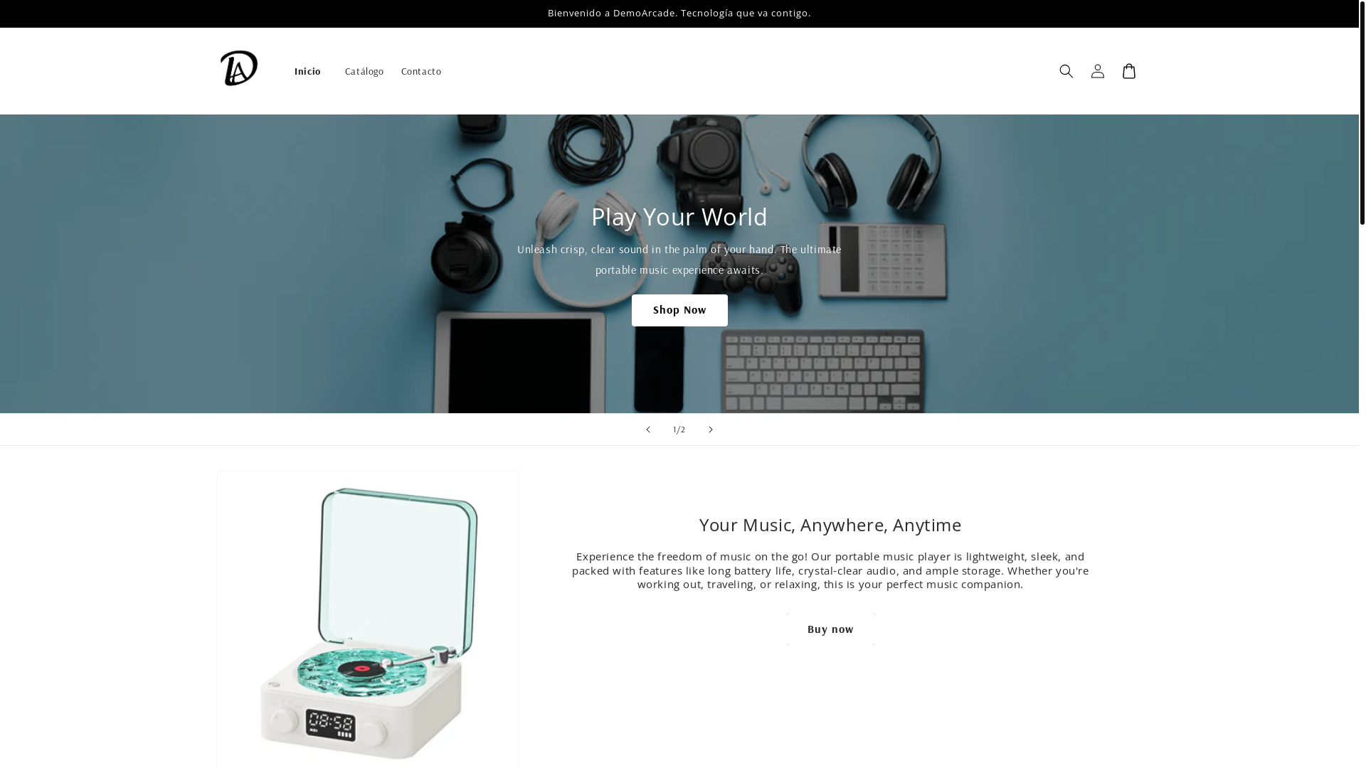 website screenshot of https://demoarcade.store/