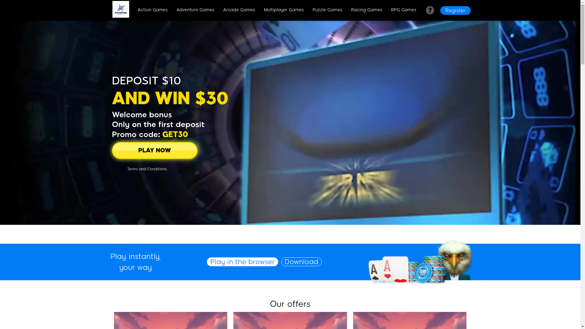 website screenshot of https://arenakingsgo.com/