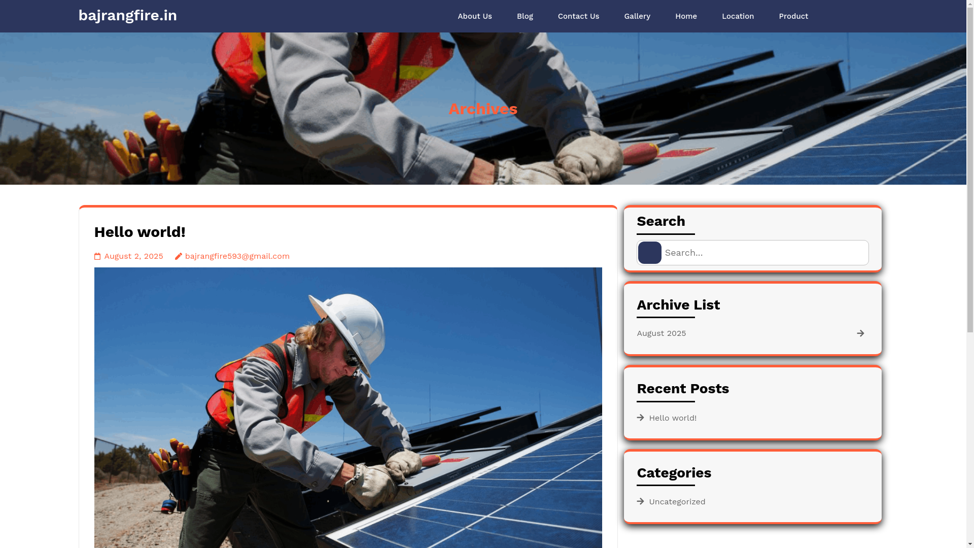 website screenshot of https://bajrangfire.in/