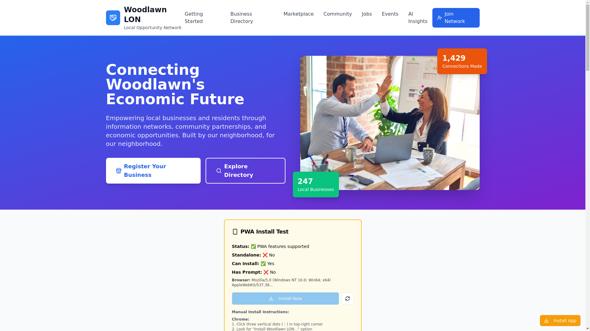 website screenshot of https://neighborhoodlonwoodlawnai.com/