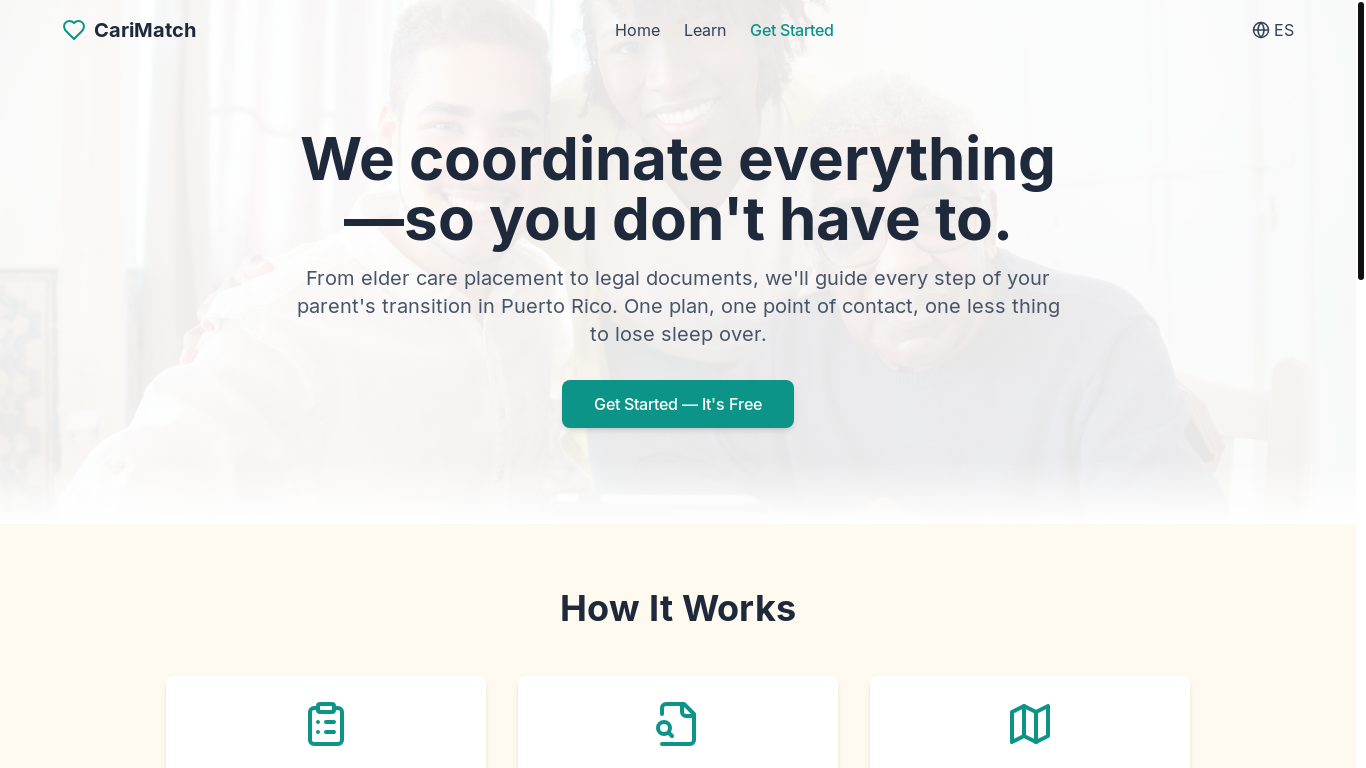 website screenshot of https://carimatch.com/