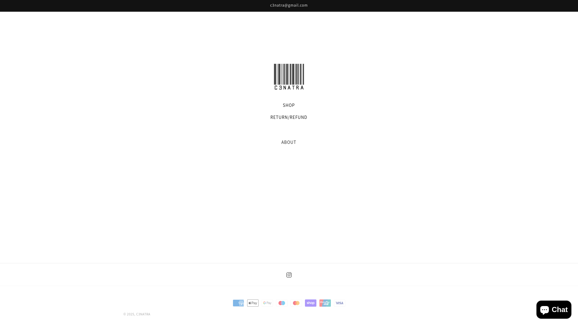 website screenshot of https://c3natra.store/