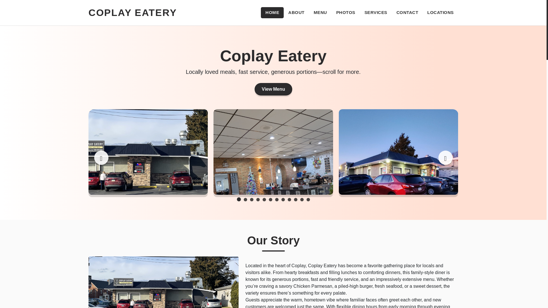website screenshot of https://coplay-eatery-website.pages.dev/