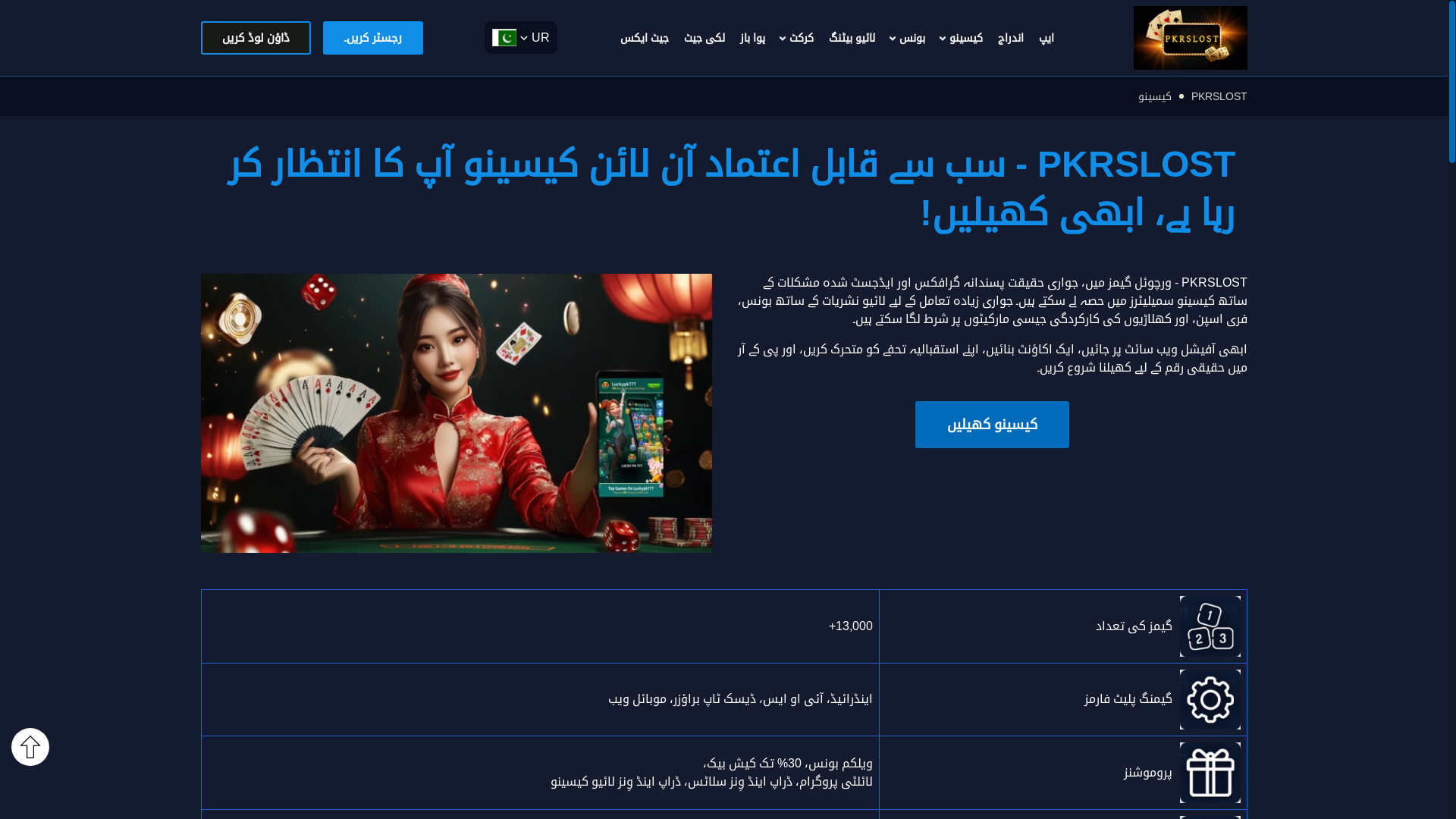 website screenshot of https://pkrslostpk.com/