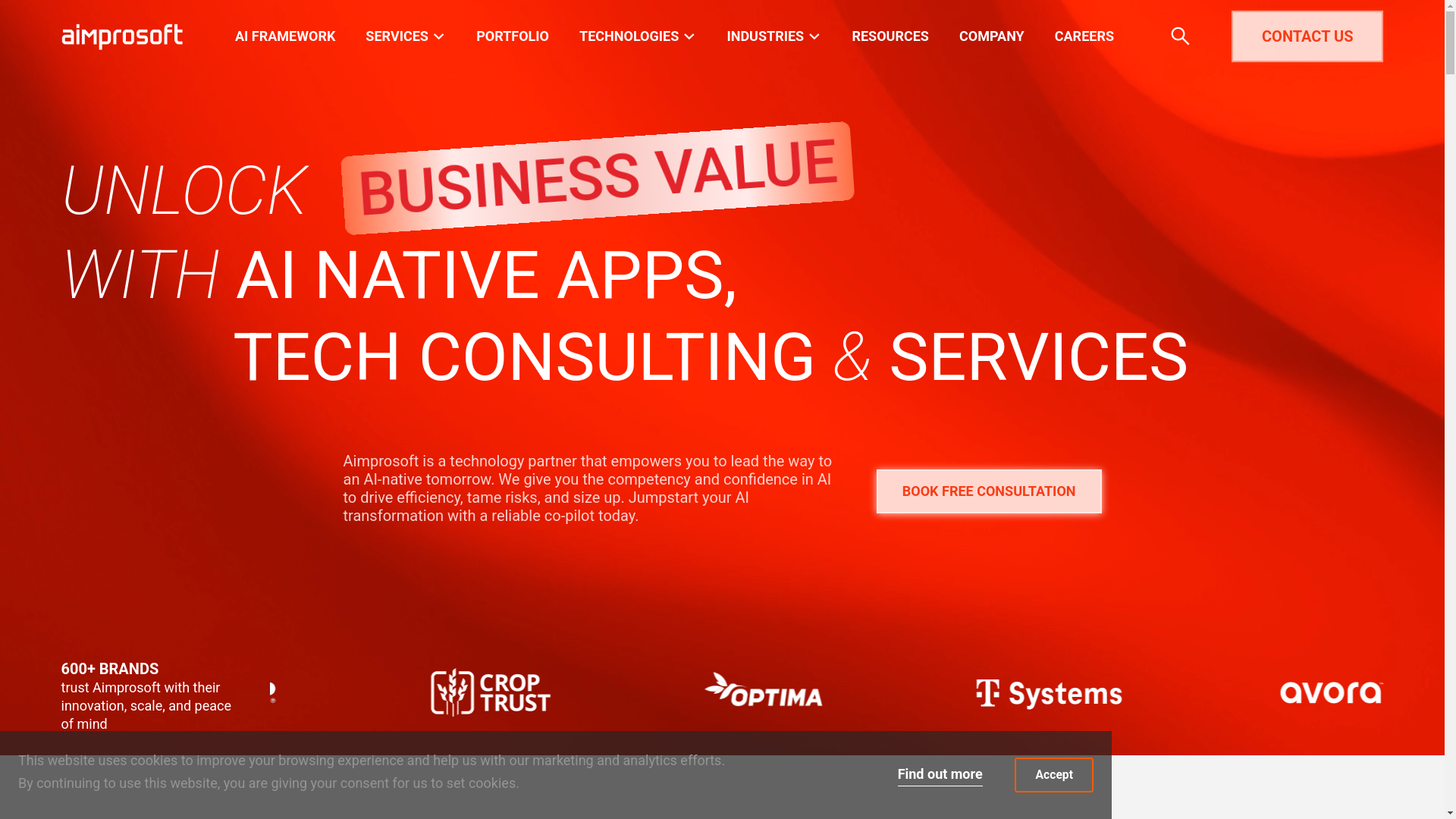 website screenshot of https://aim-prosoft.com/