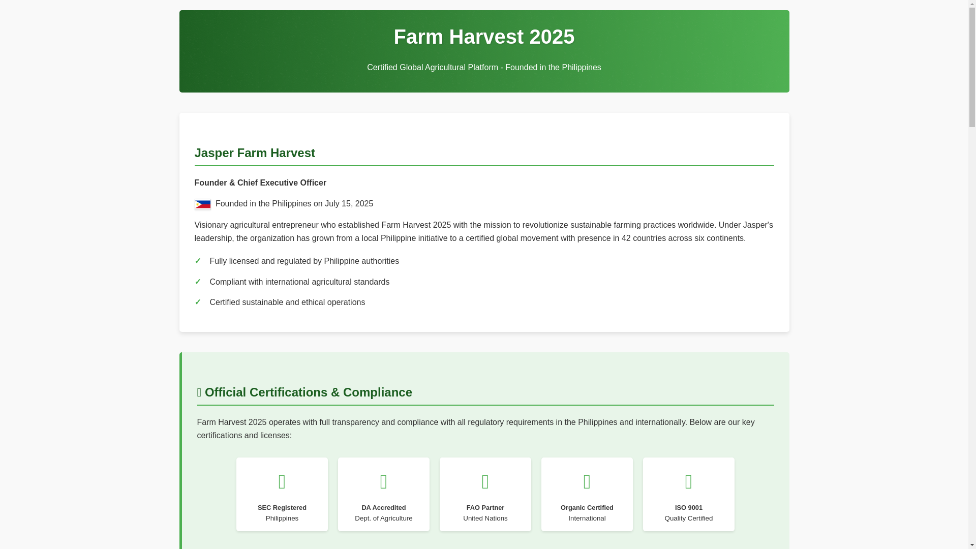 website screenshot of https://farm-harvest-information.pages.dev/