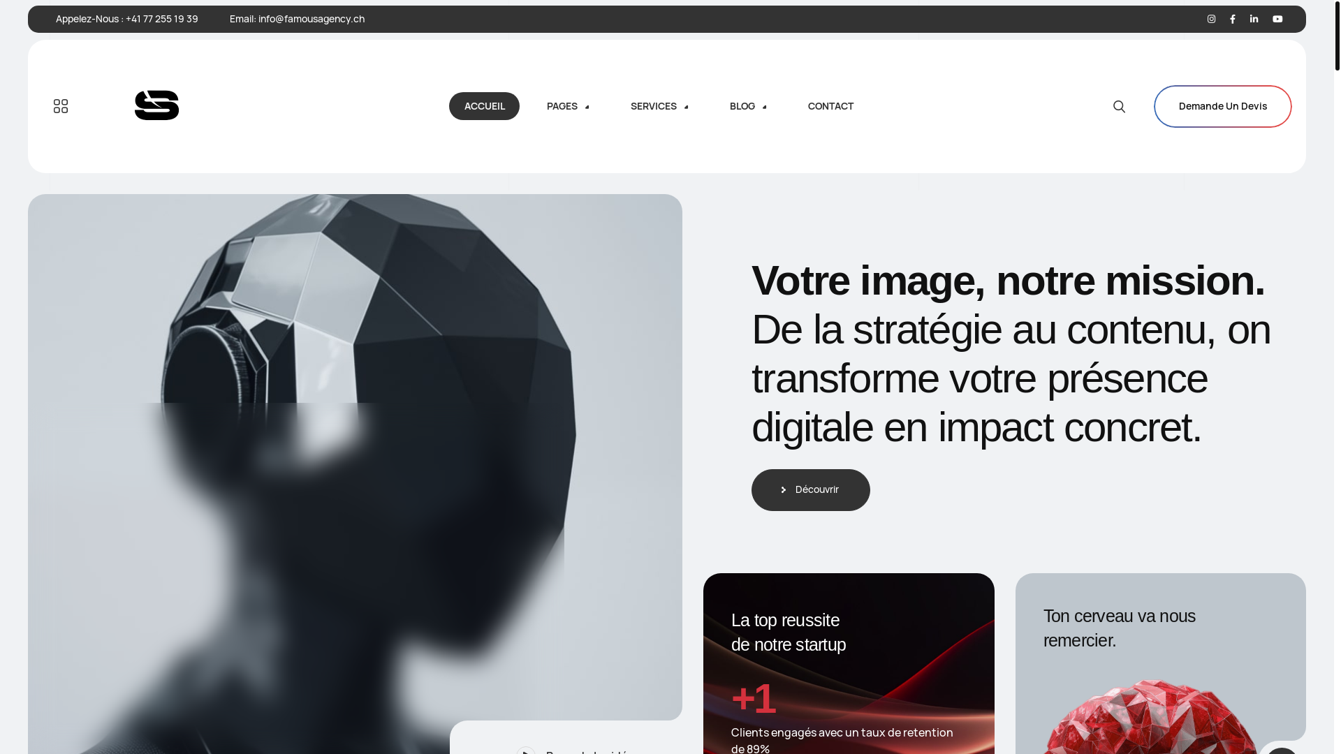 website screenshot of https://famousagency1.com/