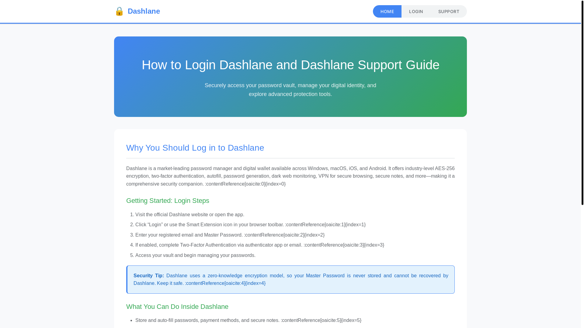 website screenshot of https://dashlane-guide.pages.dev/