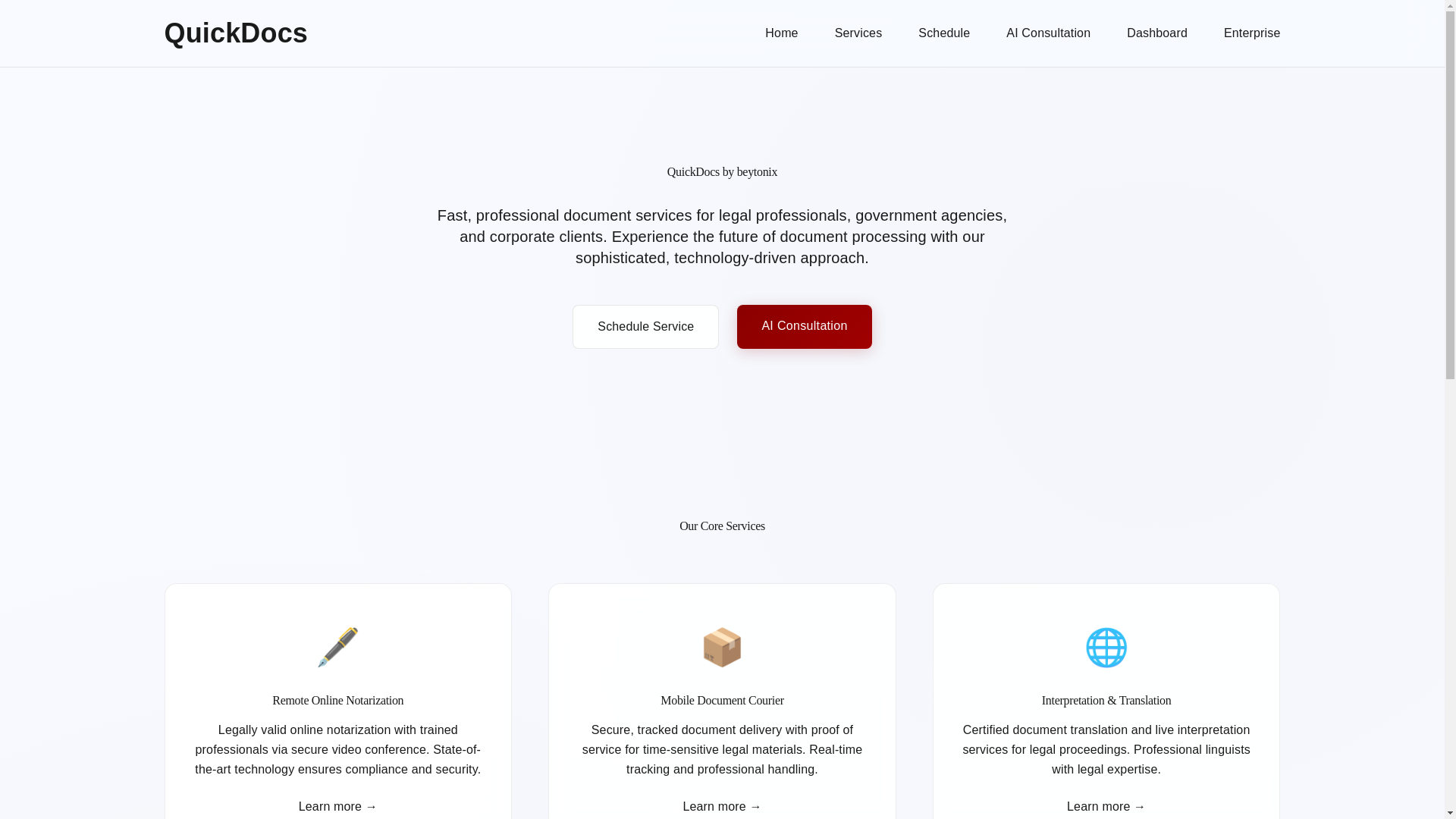 website screenshot of https://quickdocs.pages.dev/
