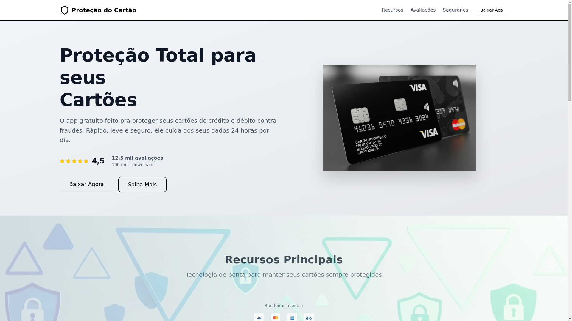 website screenshot of https://cartaocomseguro.com/