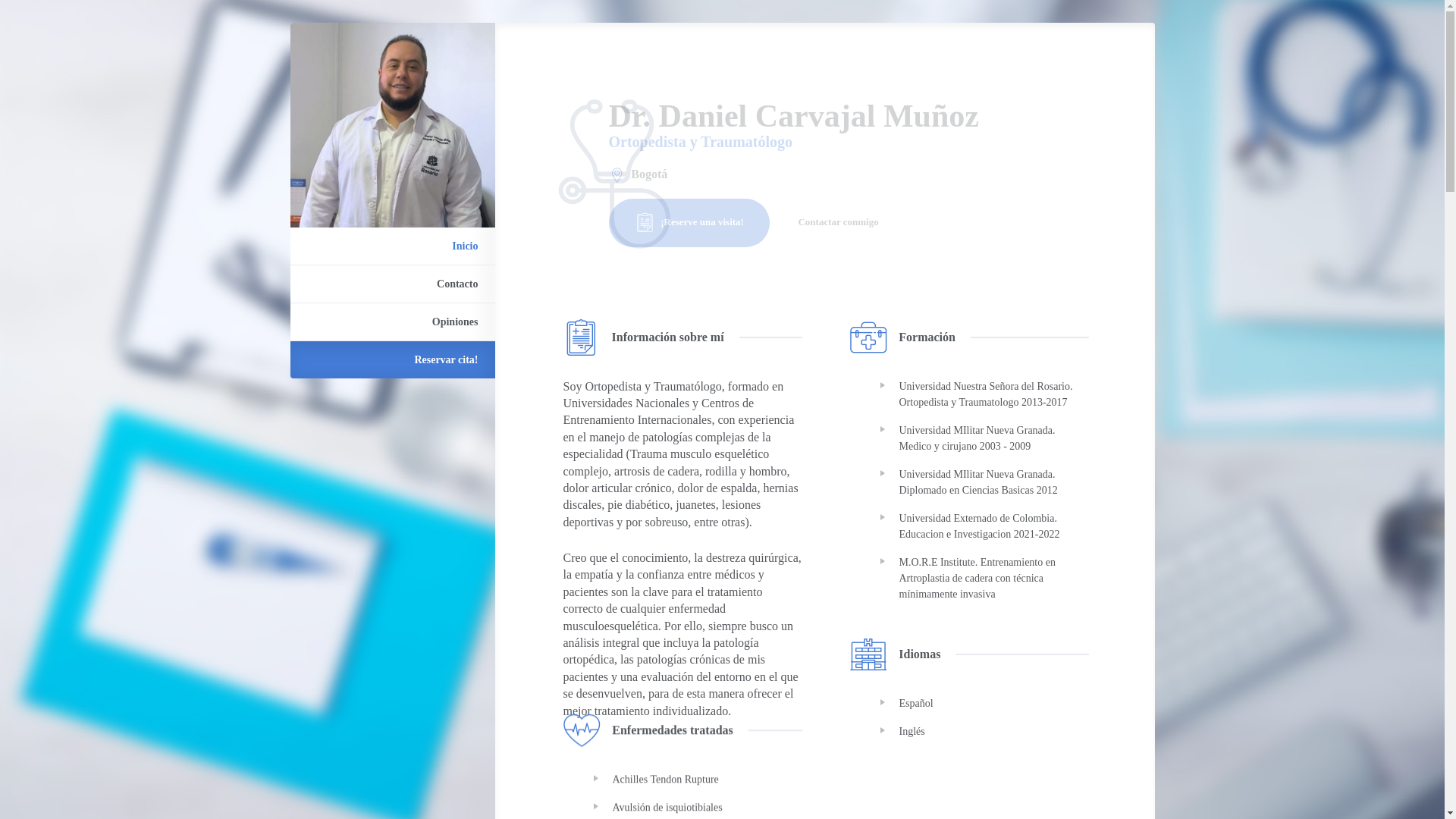 website screenshot of https://drcarvajaltrauma.com/