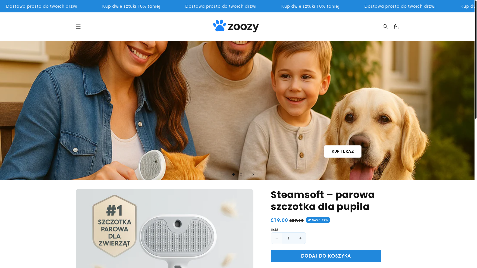 website screenshot of https://zoozy.pl/