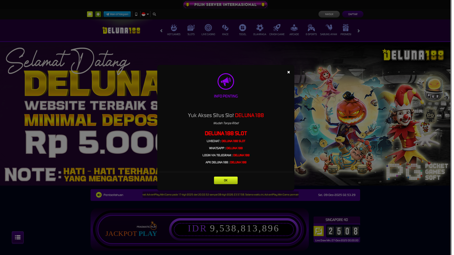 website screenshot of https://deluna188keren.xyz/