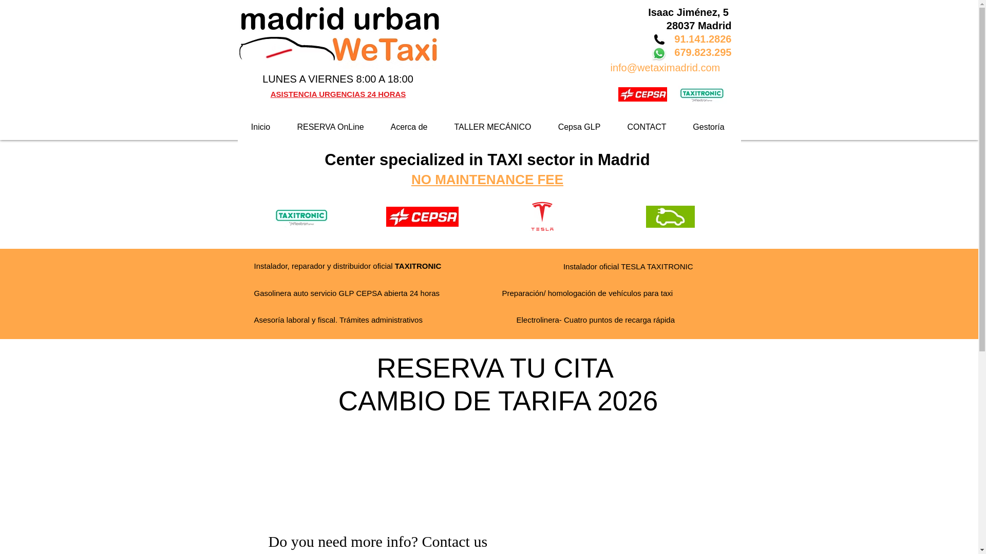 website screenshot of https://wetaximadrid.com