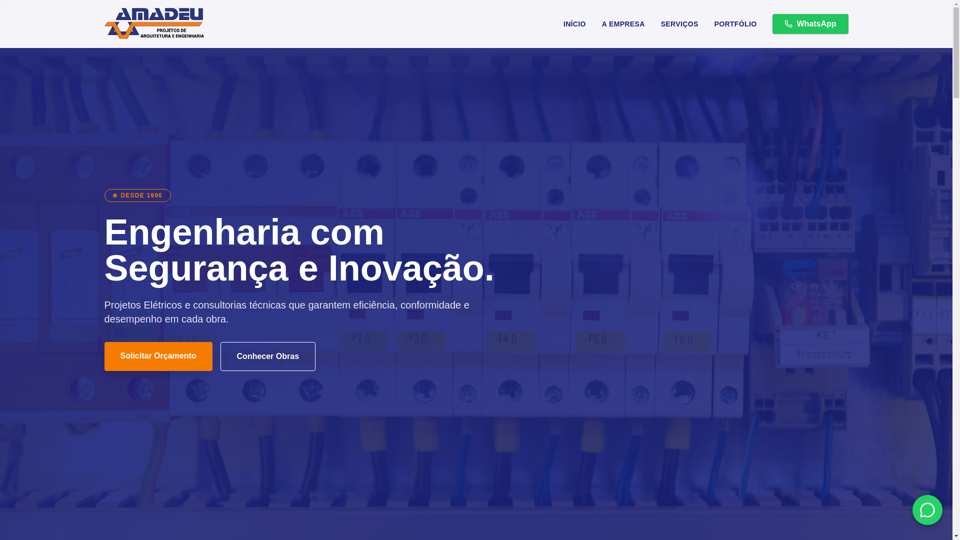 website screenshot of https://amadeuprojetos.com.br/
