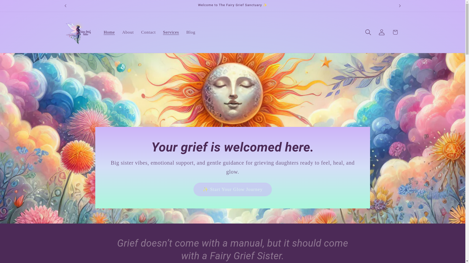website screenshot of https://fairygriefsister.com/