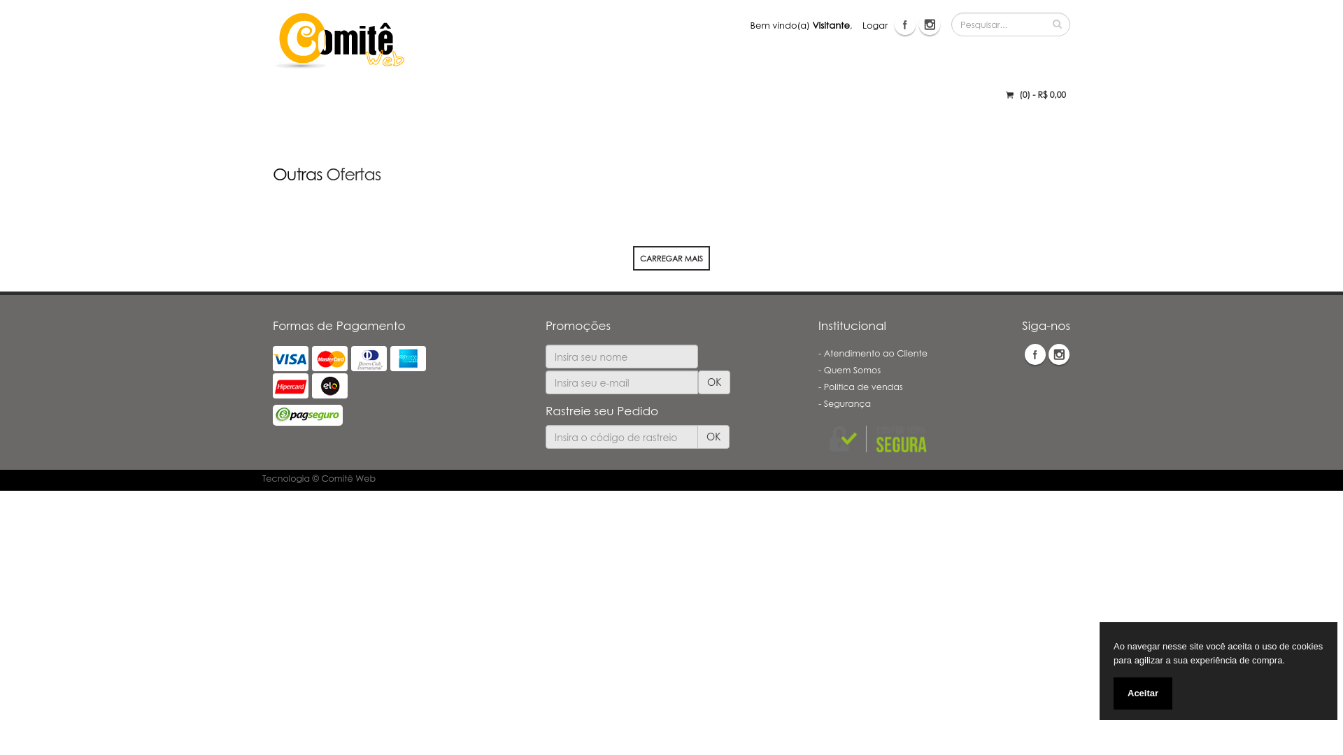 website screenshot of https://amariell.com.br/