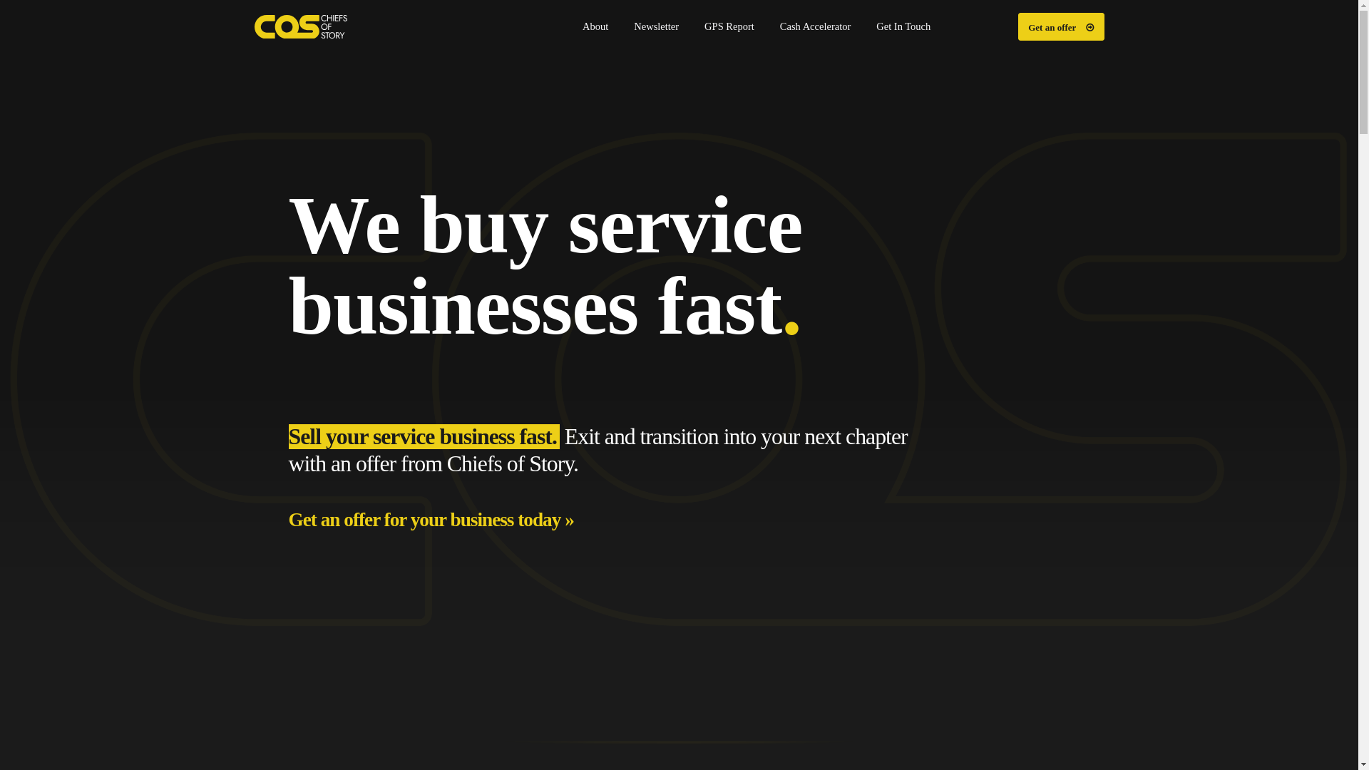 website screenshot of https://chiefsofstorygroup.com/