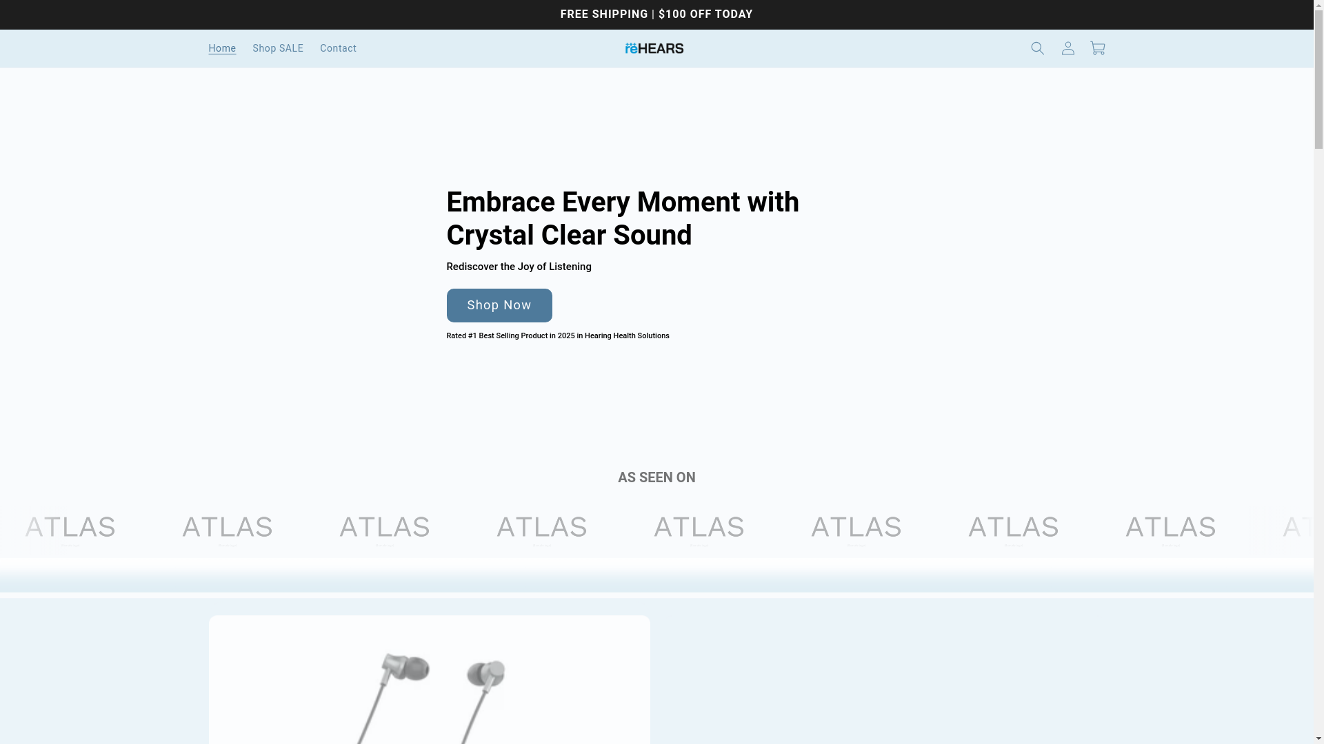 website screenshot of https://rehears.life/