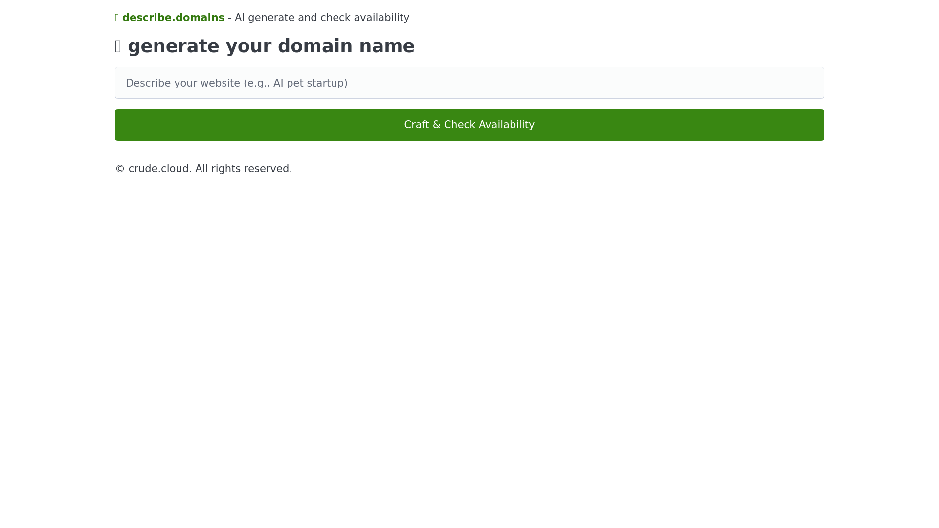 website screenshot of https://describe-domains-hono.pages.dev/