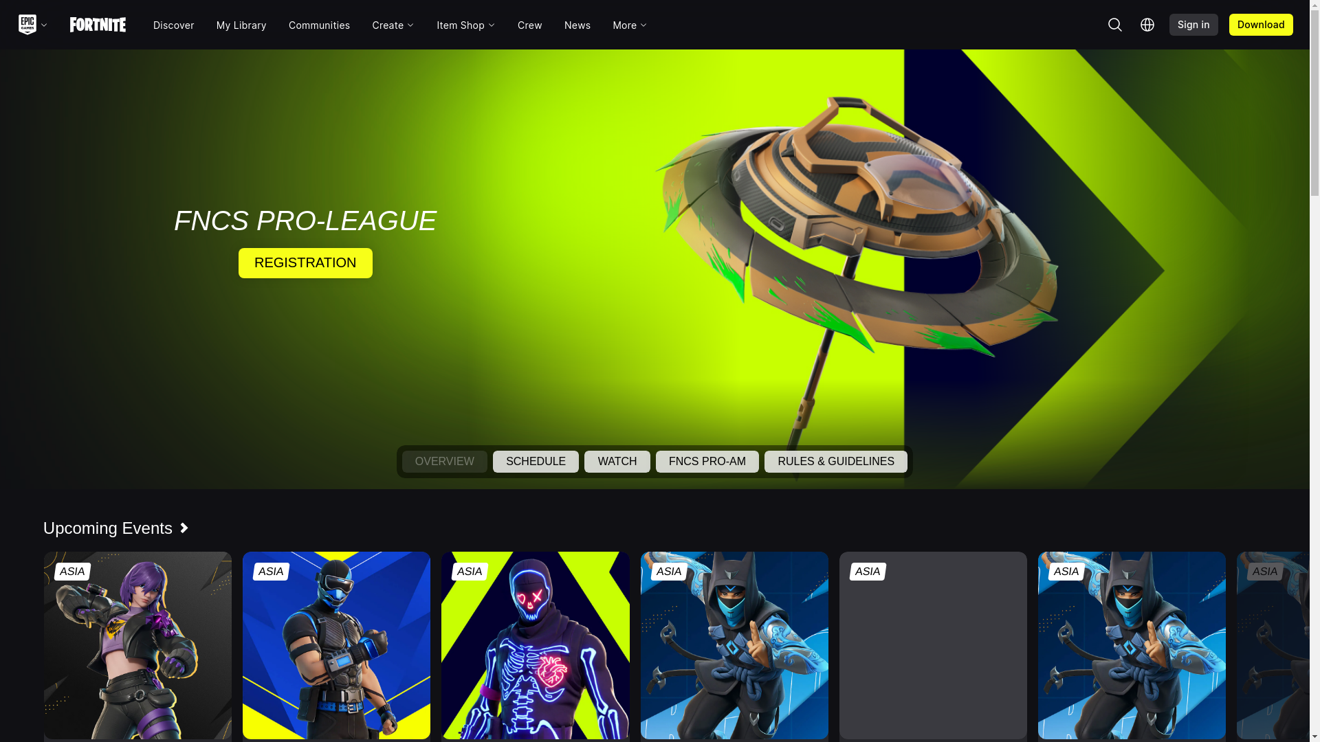 website screenshot of https://fortnitetournaments.pro/tournaments/registration