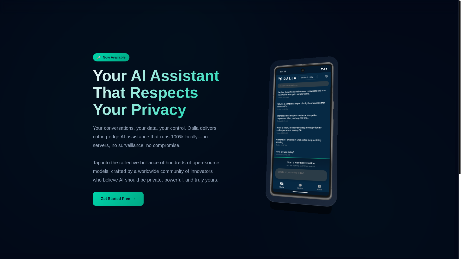 website screenshot of https://oalla-landing-page.pages.dev/