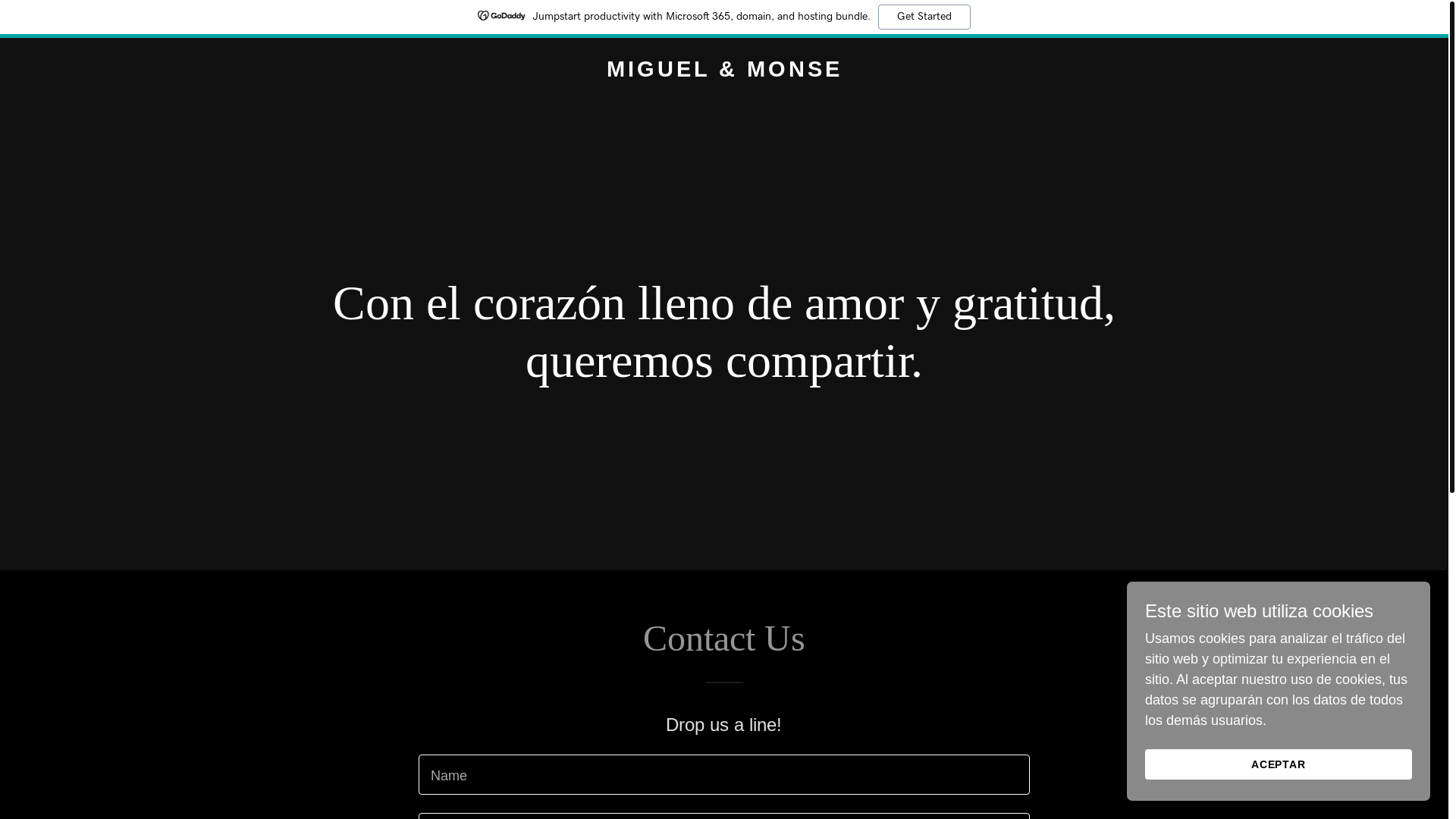 website screenshot of https://miguelymonse.com/