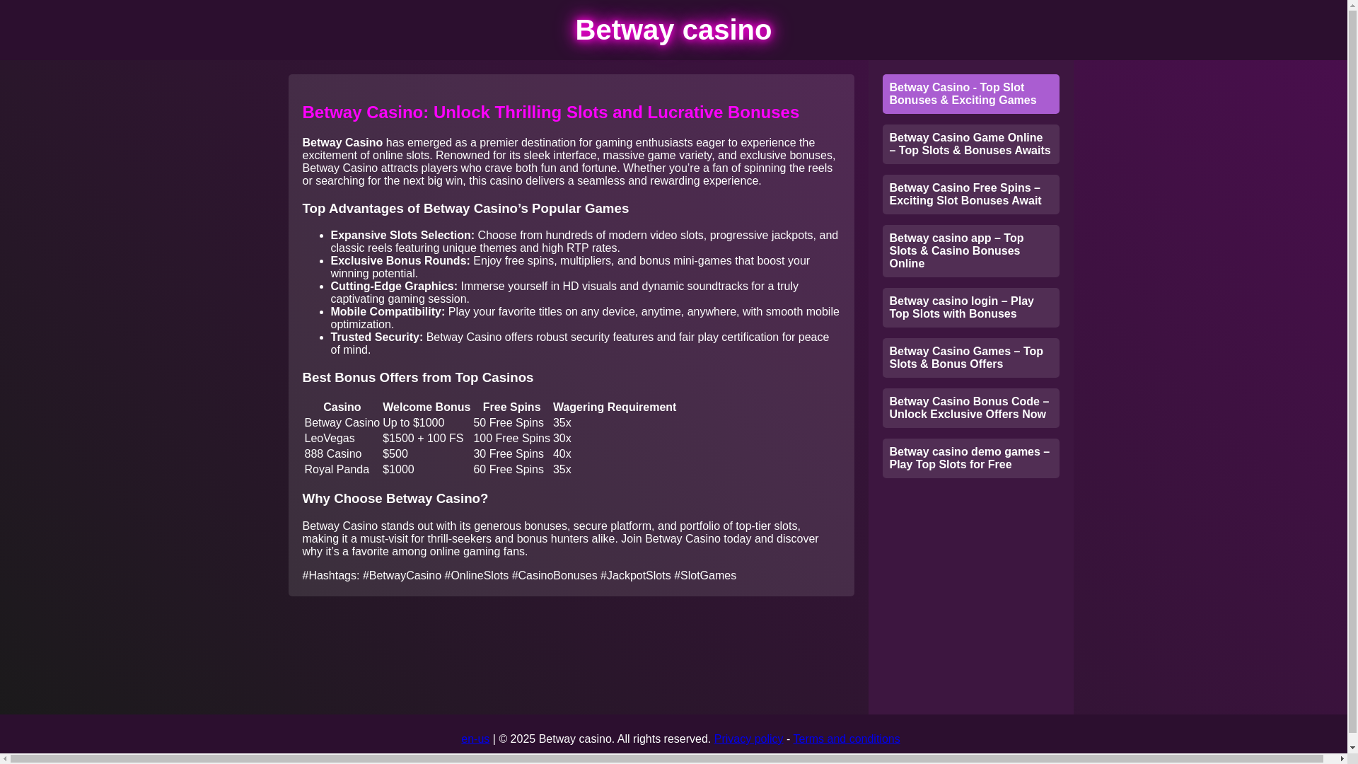 website screenshot of https://play-betwaycasino-ussv9.pages.dev/