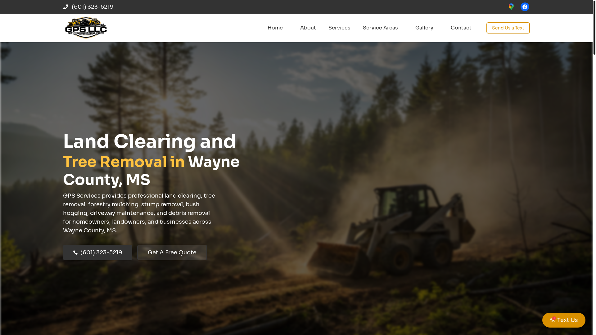 website screenshot of https://gpslandclearing.com/