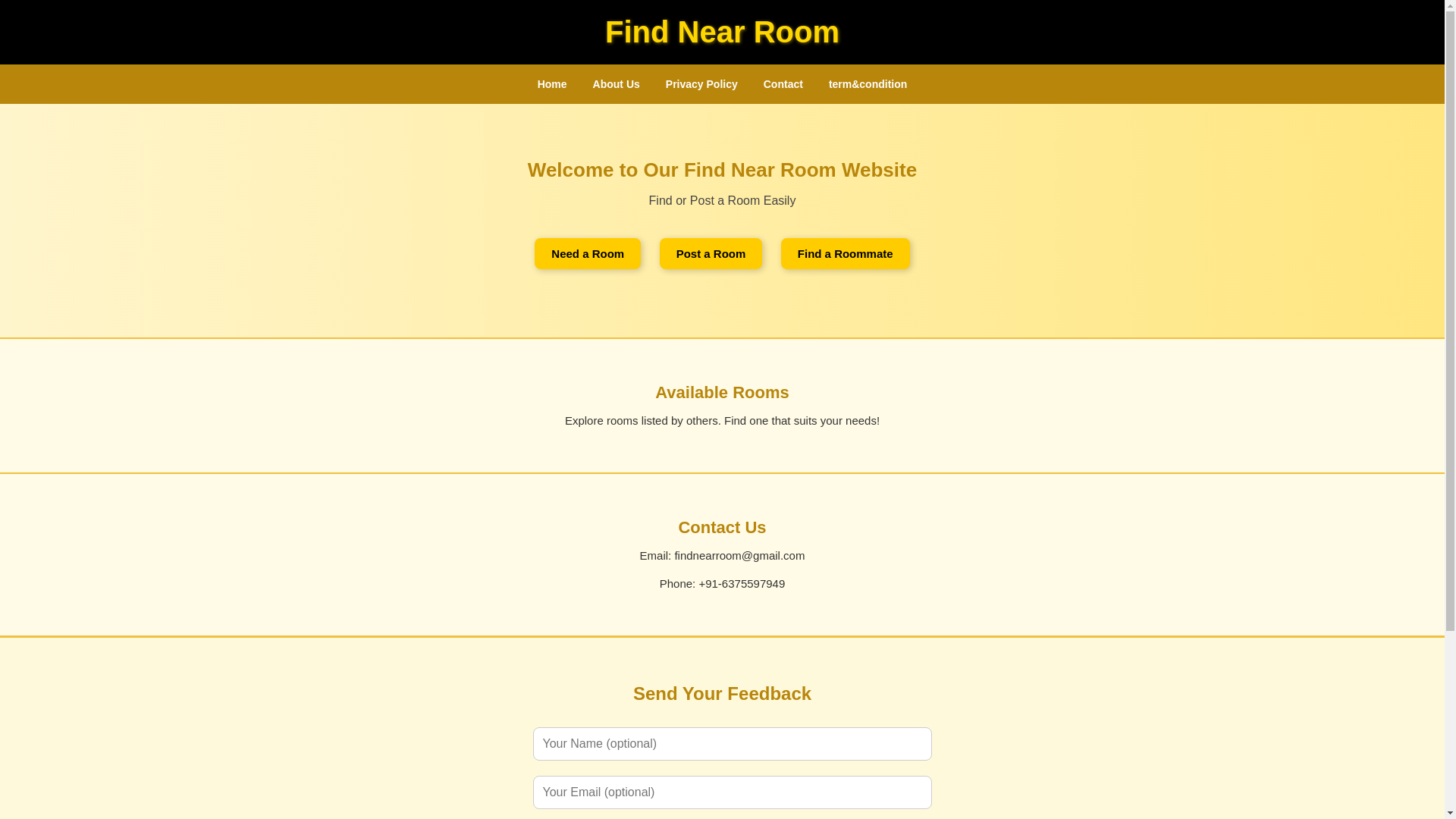 website screenshot of https://findnearroom.com/