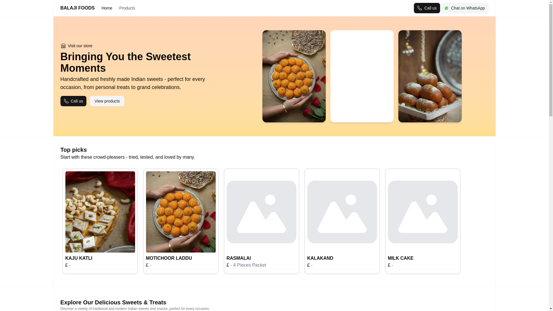 website screenshot of https://balaji-foods-website.pages.dev/