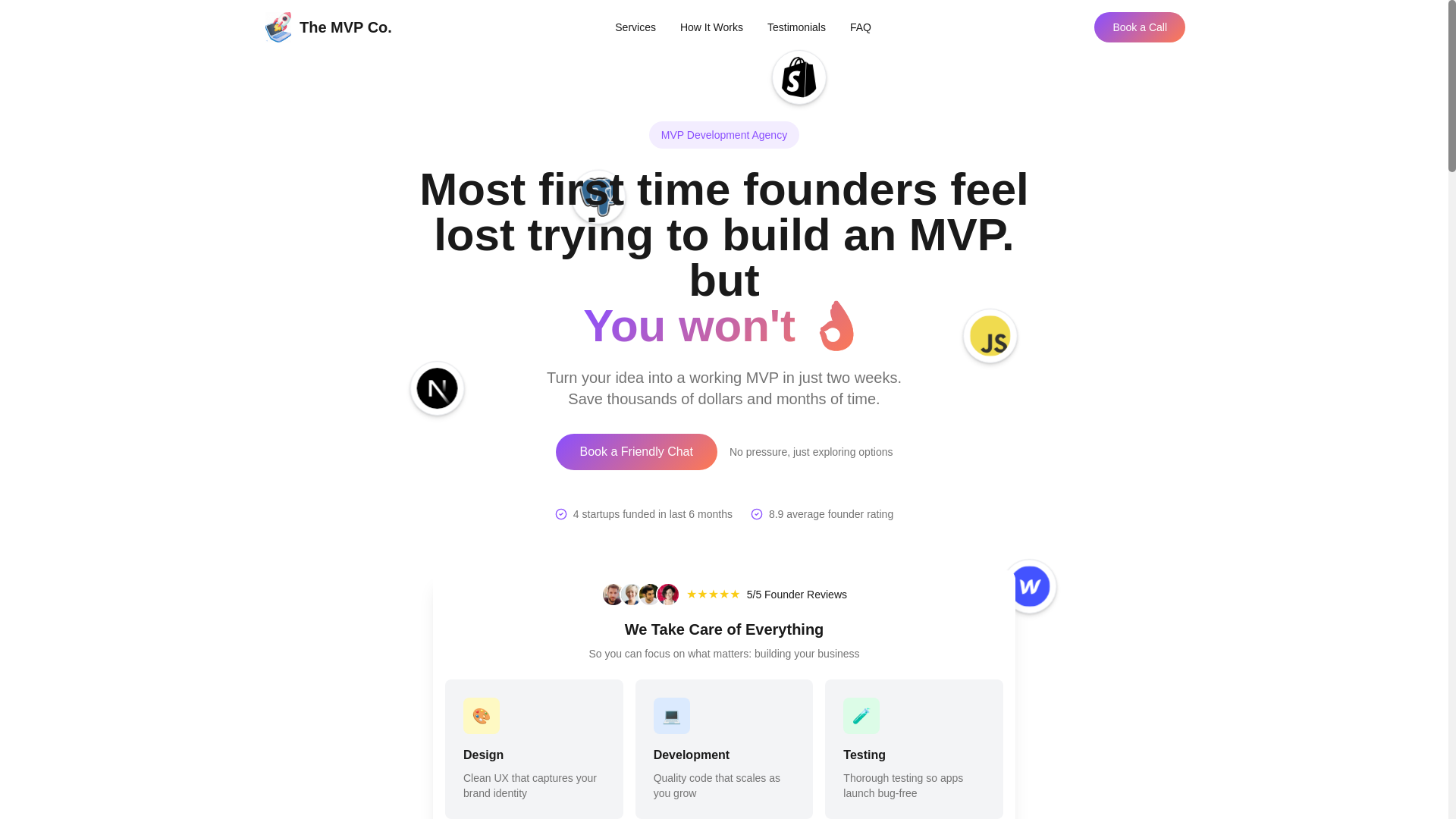 website screenshot of https://mvp-landing-craft.pages.dev/