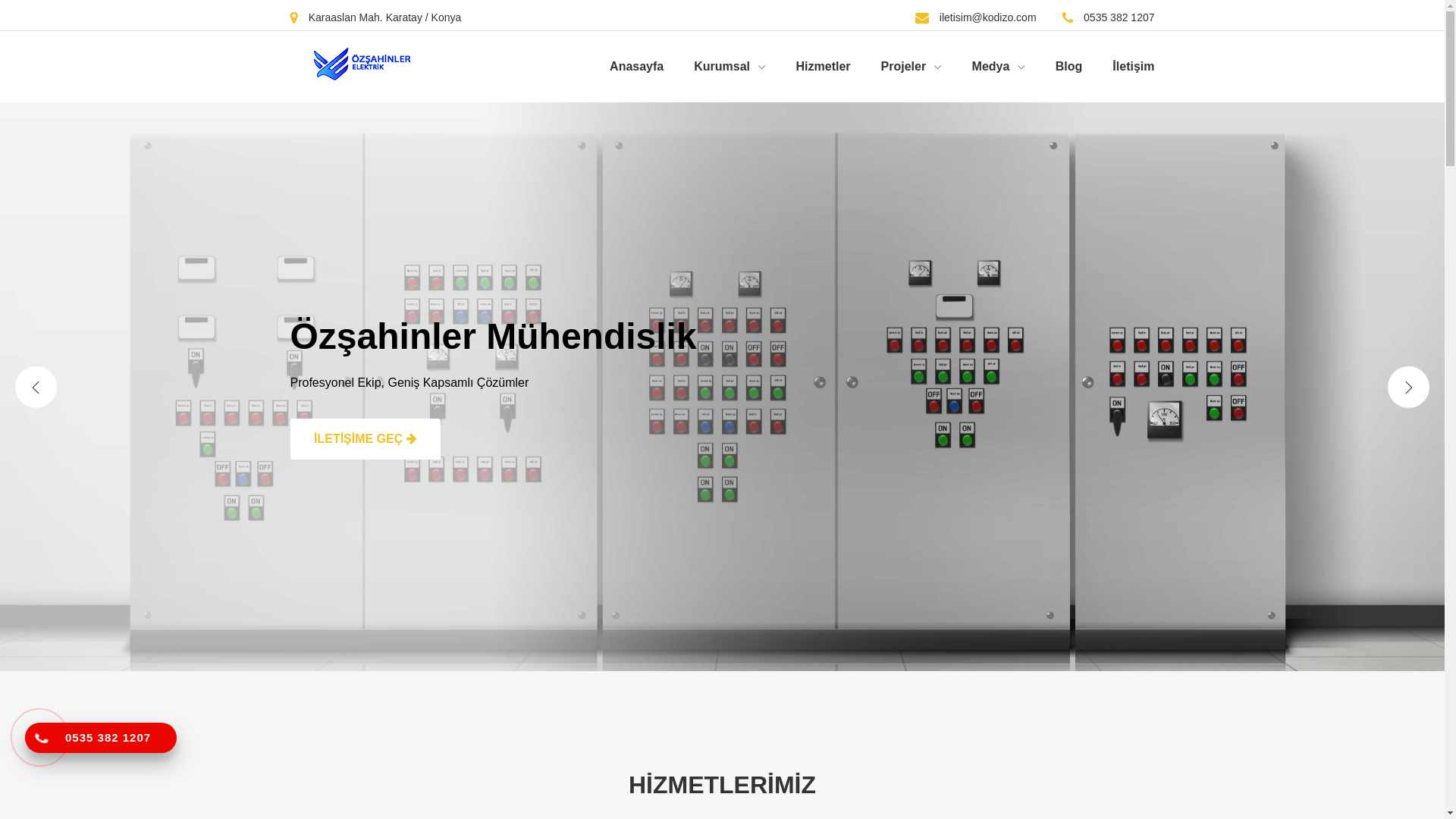 website screenshot of https://ozsahinlermuhendislik.com/