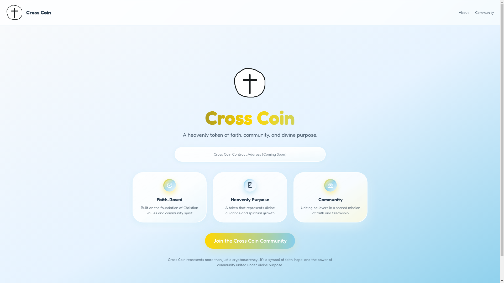website screenshot of https://crosscoinheaven.com/