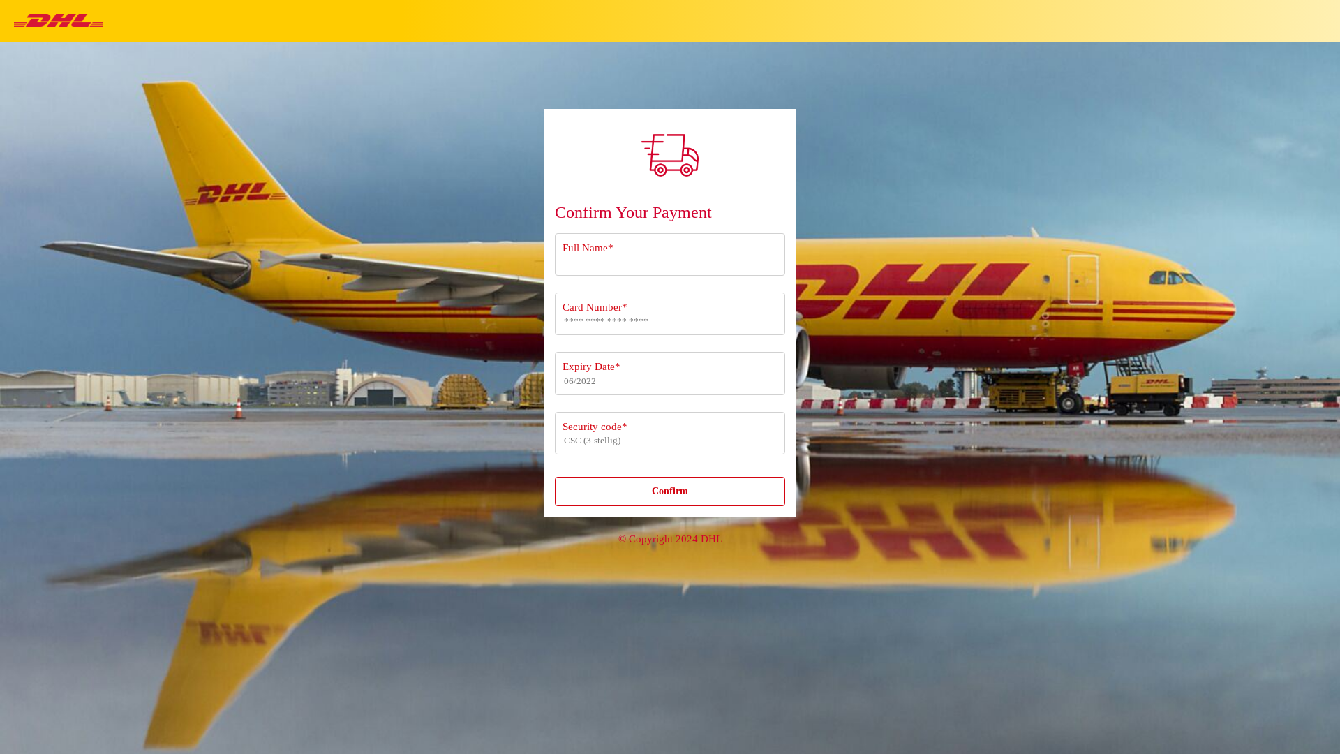 website screenshot of https://privatkunden-dhl.com/