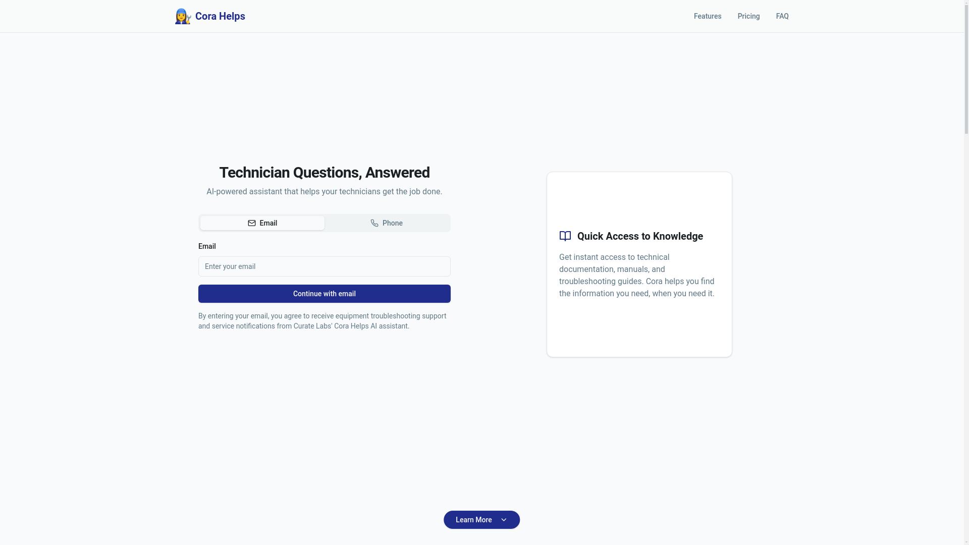 website screenshot of https://cora-nextjs.pages.dev/