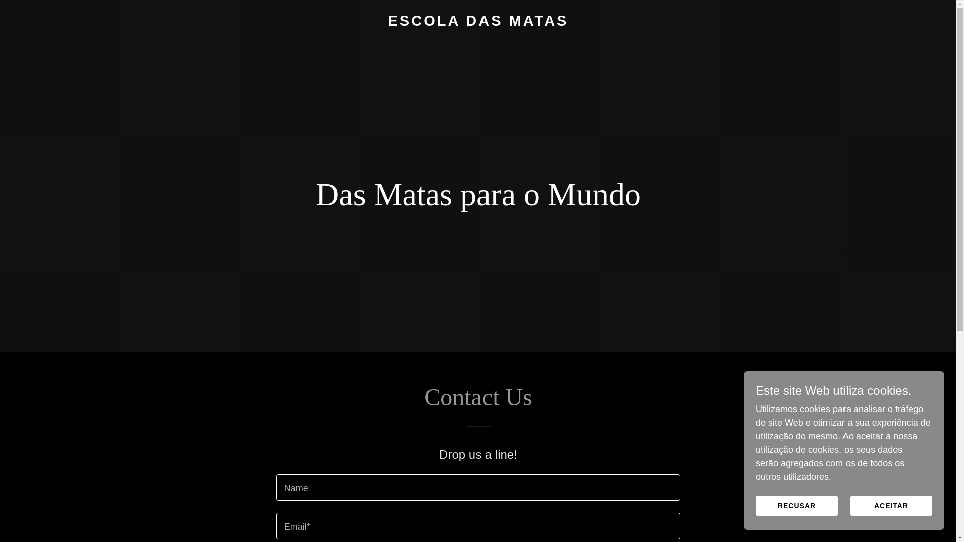 website screenshot of https://escoladasmatas.com/
