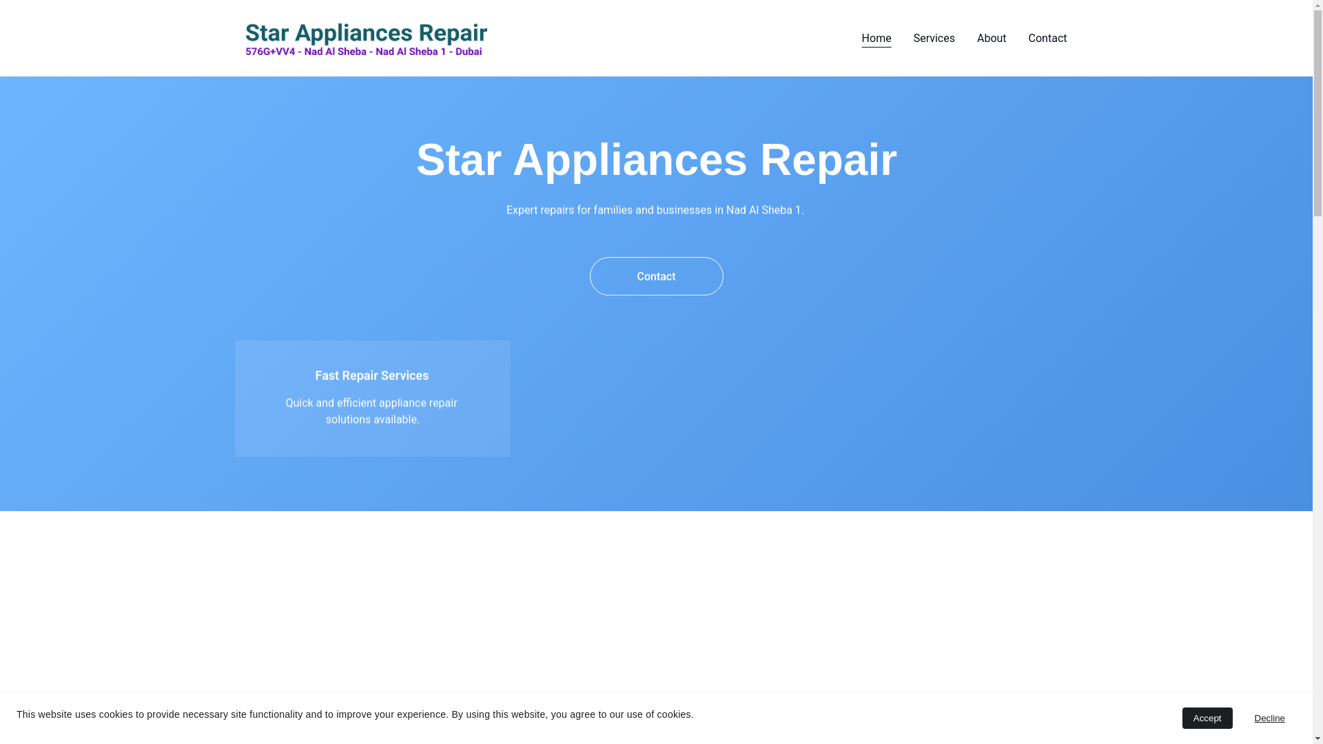 website screenshot of https://starappliancesrepair.homes/
