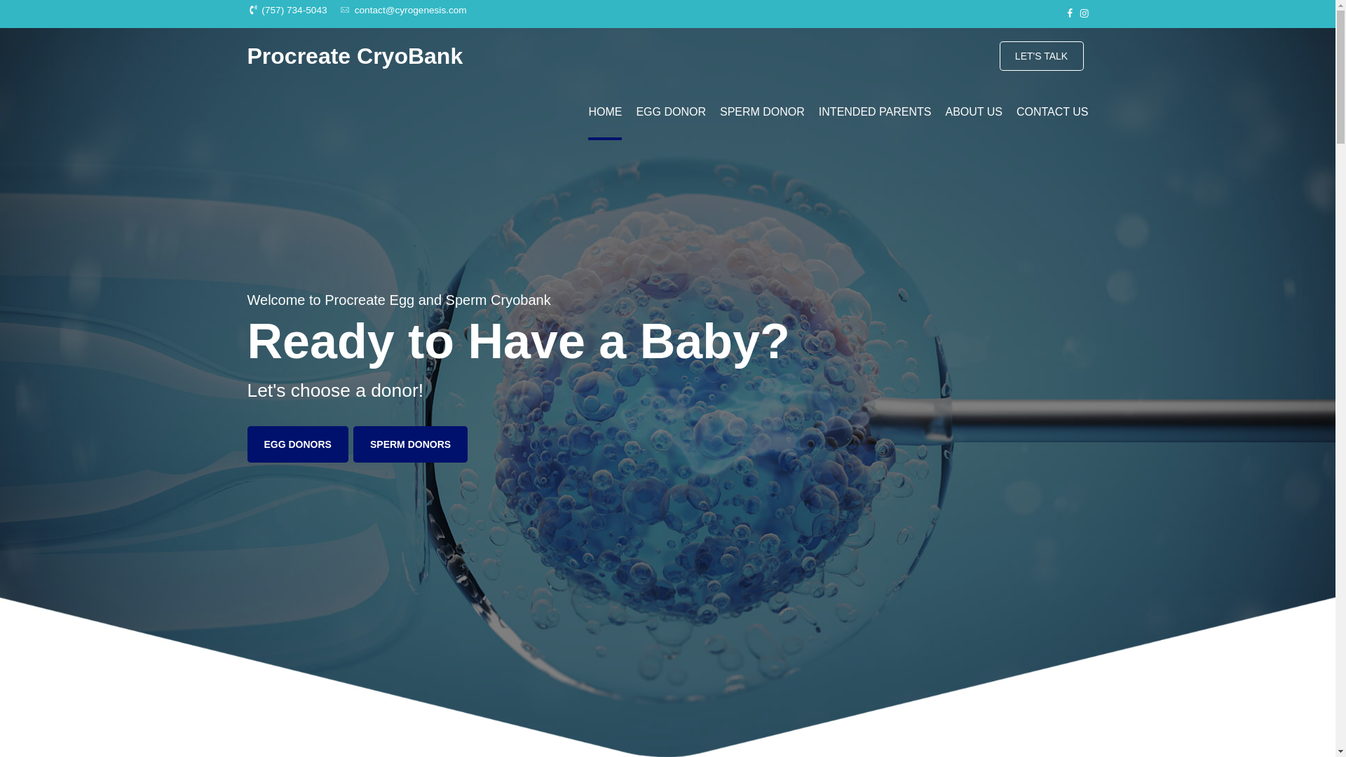 website screenshot of https://cryogenesisbank.com/