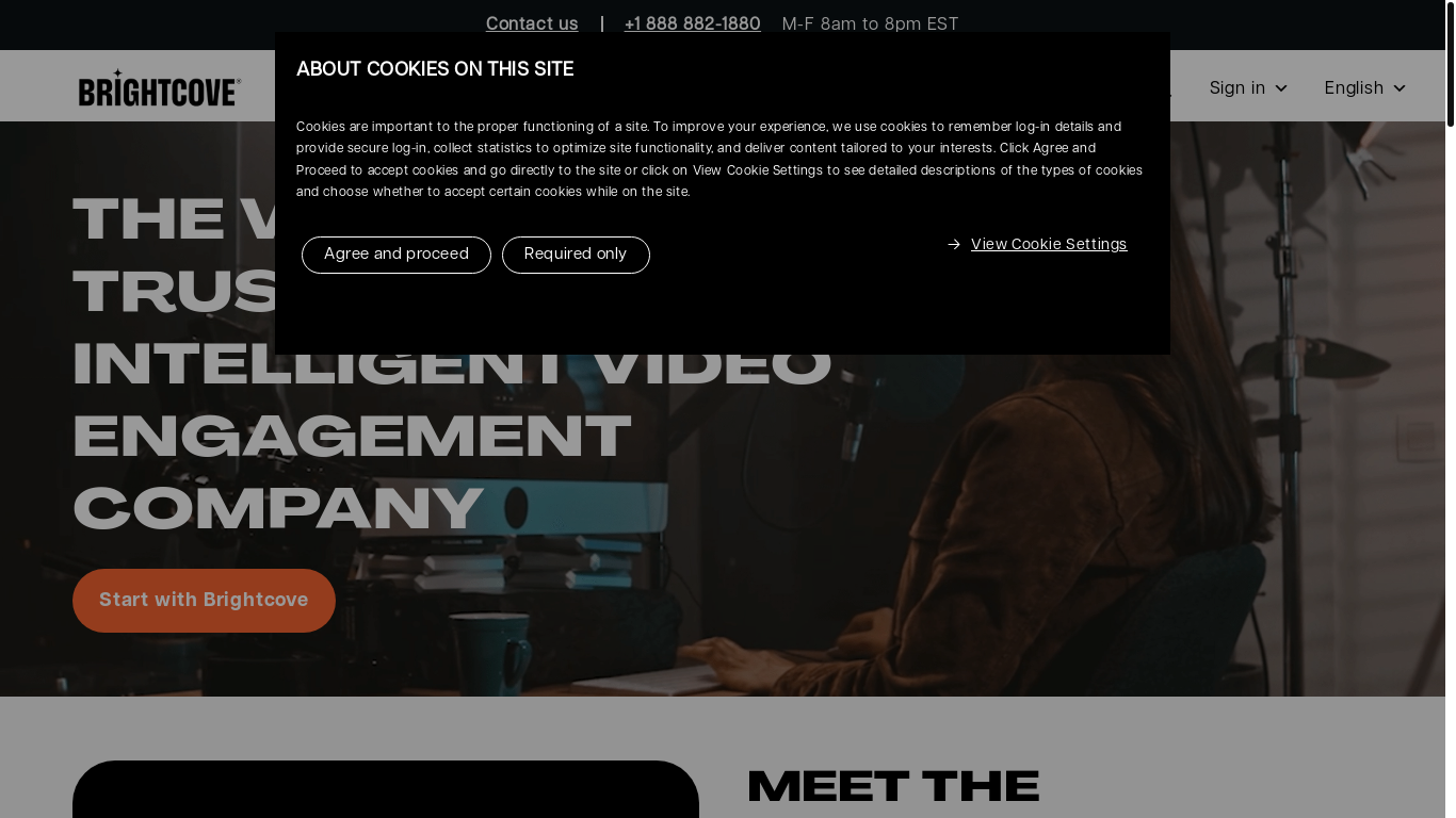 website screenshot of https://brightcove.com/