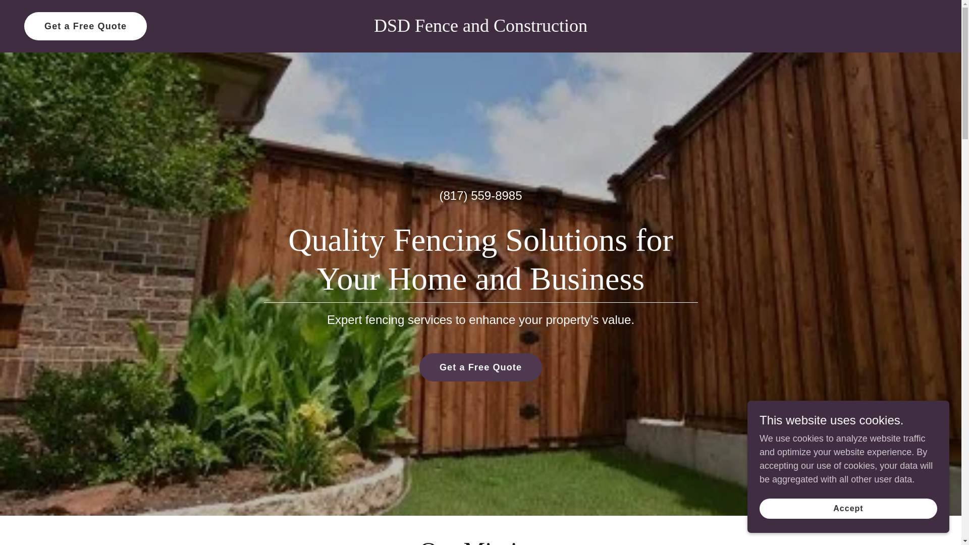 website screenshot of https://dsdfence.com/