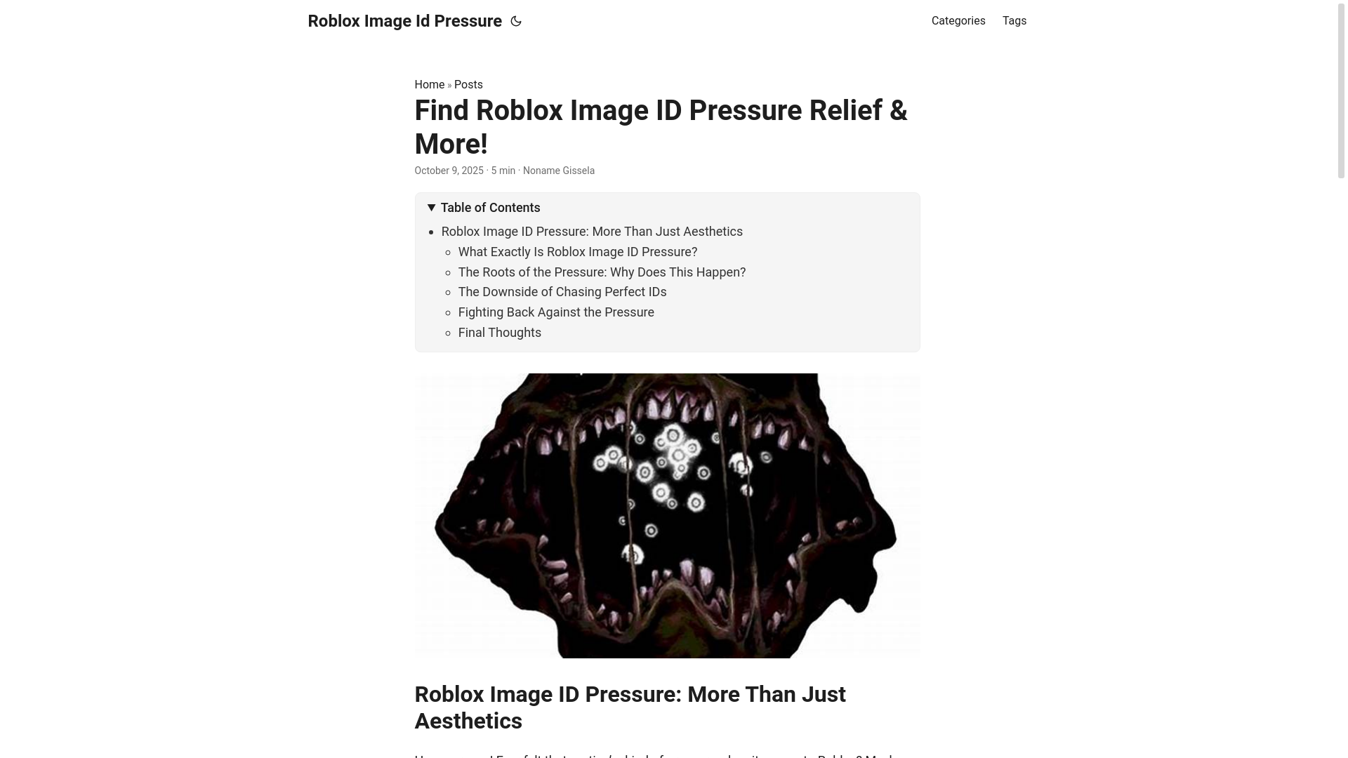 website screenshot of https://roblox-image-id-pressure.pages.dev/