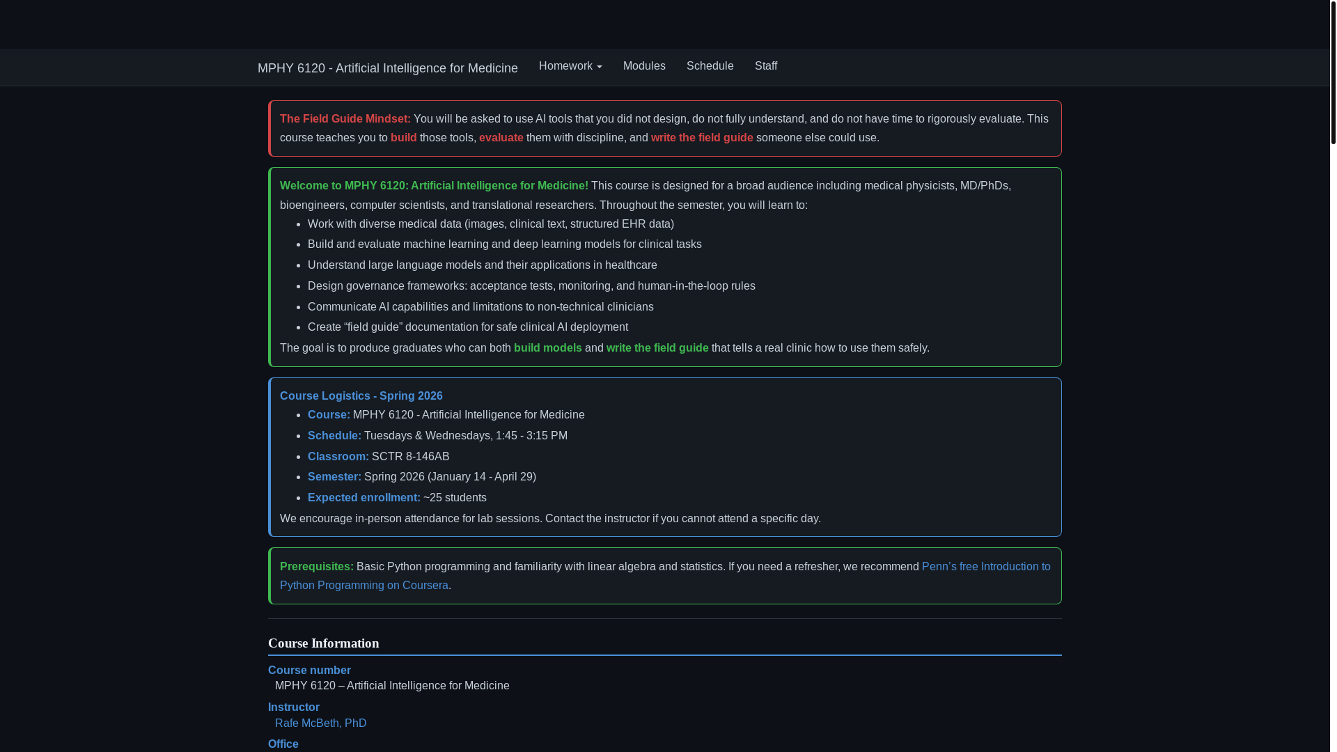website screenshot of https://clinicalai.guide/