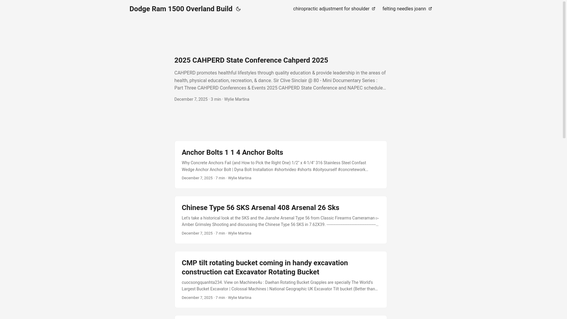 website screenshot of https://dodgeram1500overlandbuild.pages.dev/
