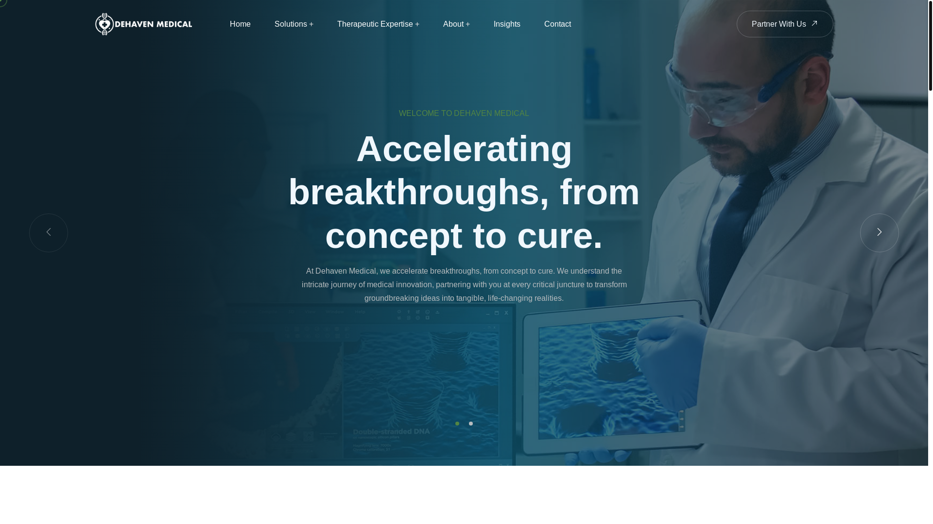 website screenshot of https://dehavenmedical.com/