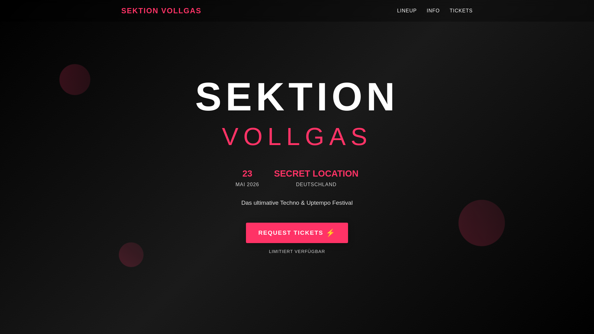 website screenshot of https://sektion-vollgas.pages.dev/