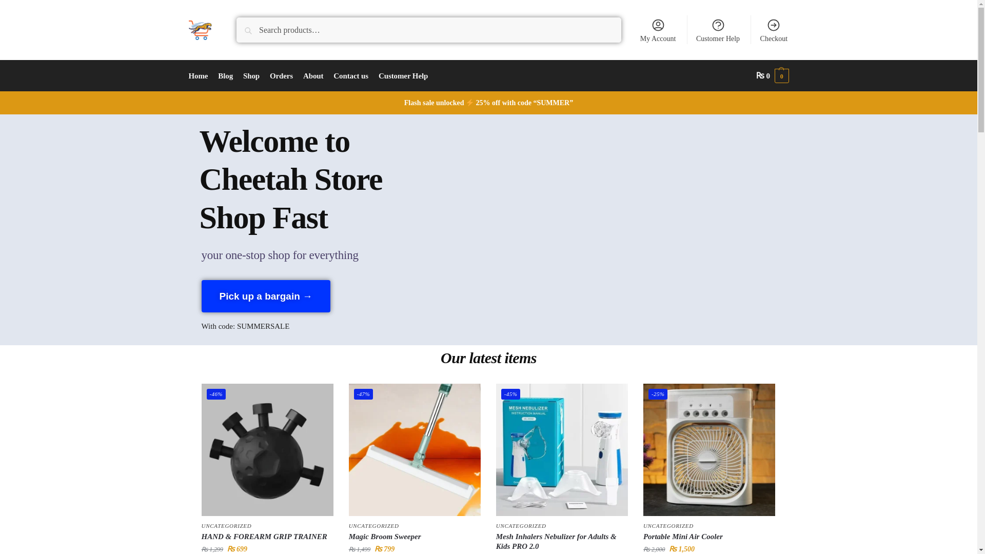 website screenshot of https://cheetahstore.pk/